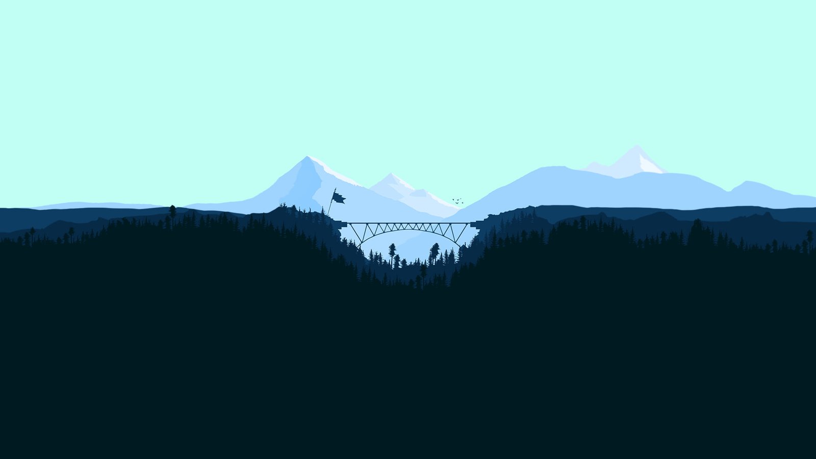 clear sky nature bridge blue background graphic design 2k