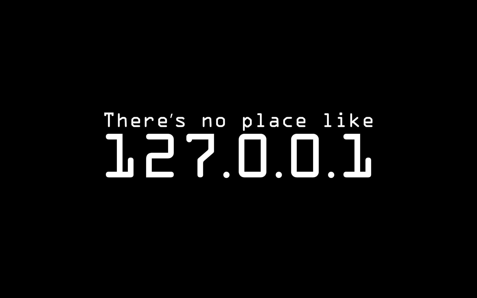 black background with text overlay network localhost typography 2k