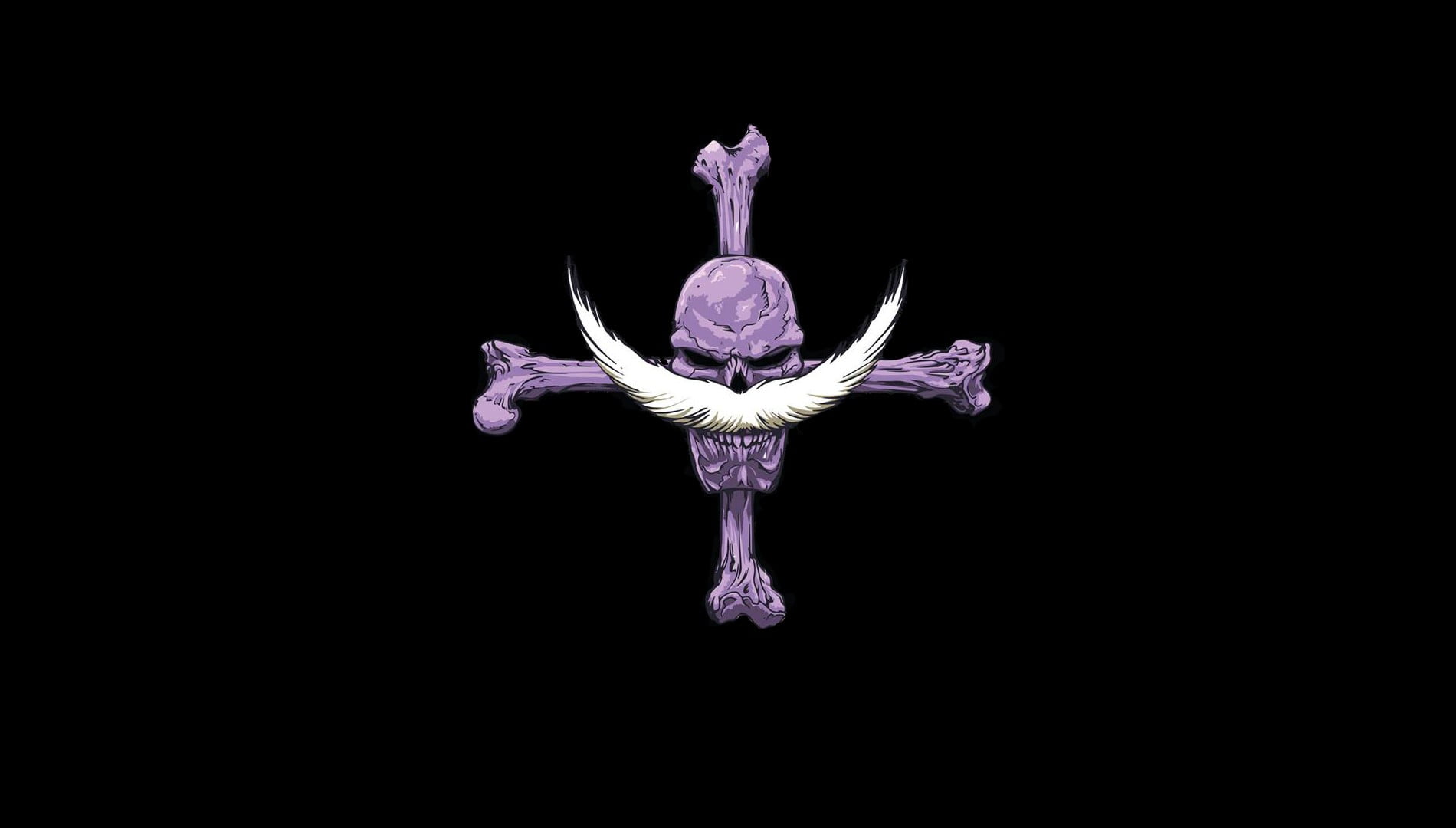 One Piece Whitebeard Pirates Jolly Roger studio shot black background 2k