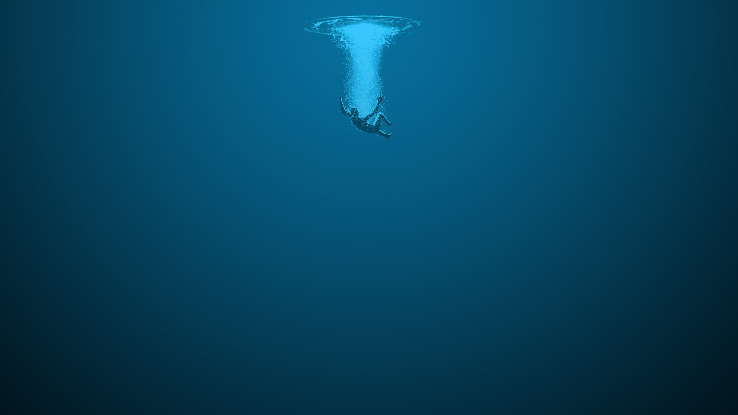 artwork of person drowning digital art minimalism underwater 2k