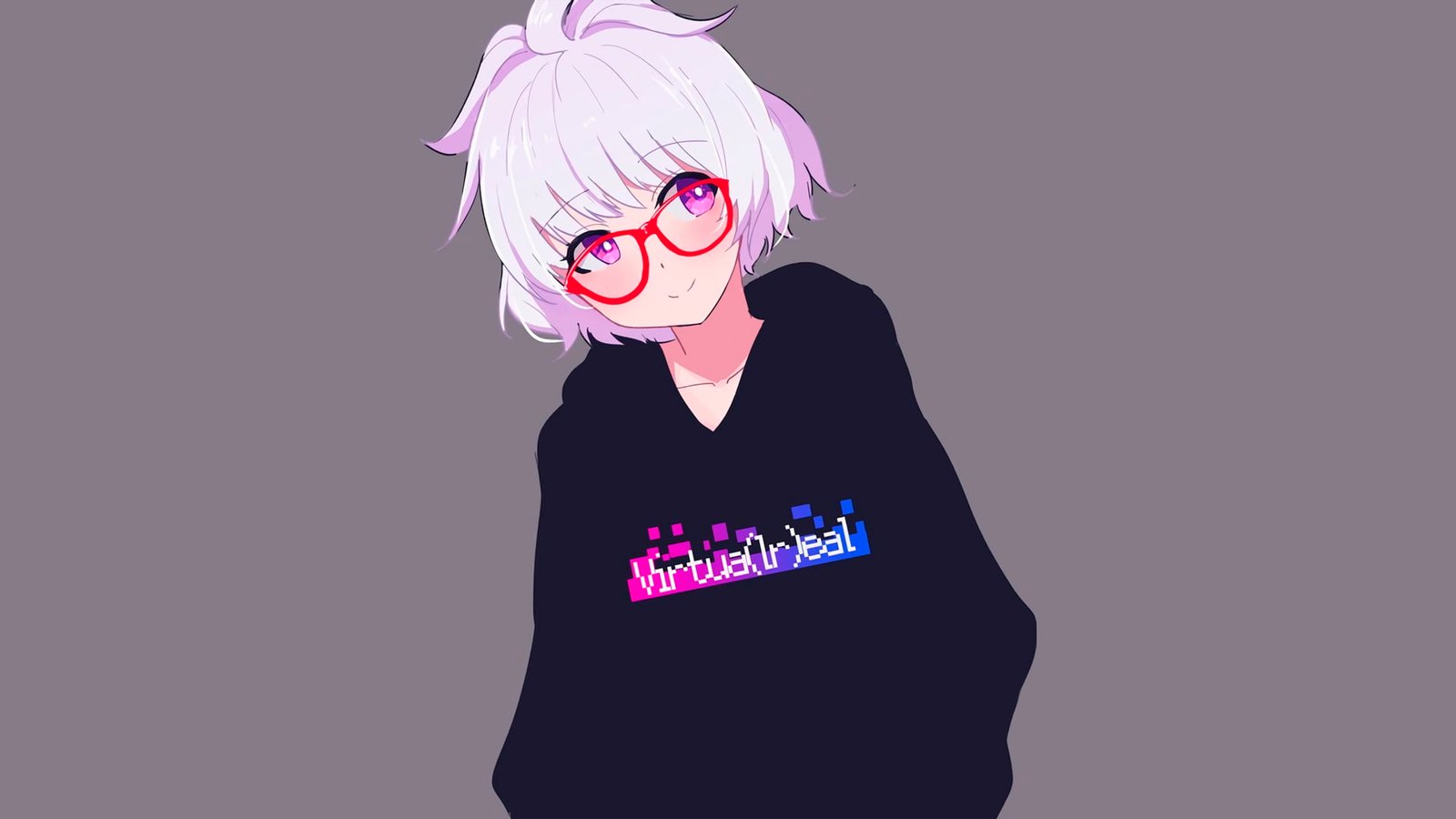 pink haired female anime character manga girls simple background 2k