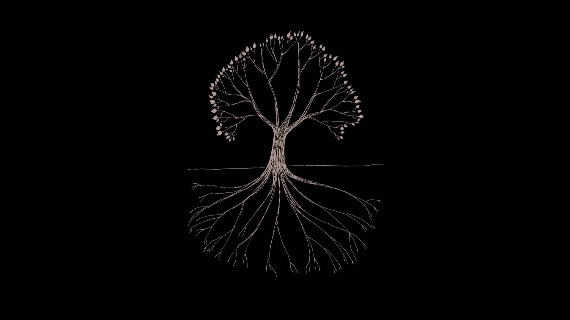 tree illustration Gojira minimalism artwork trees simple background 2k