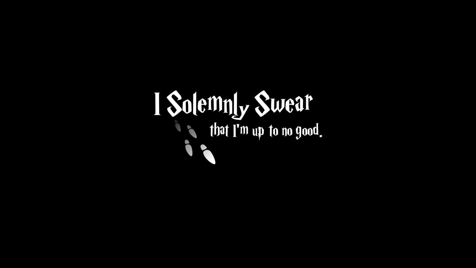 black background with Solemnly Swear text overlay Harry Potter 2k