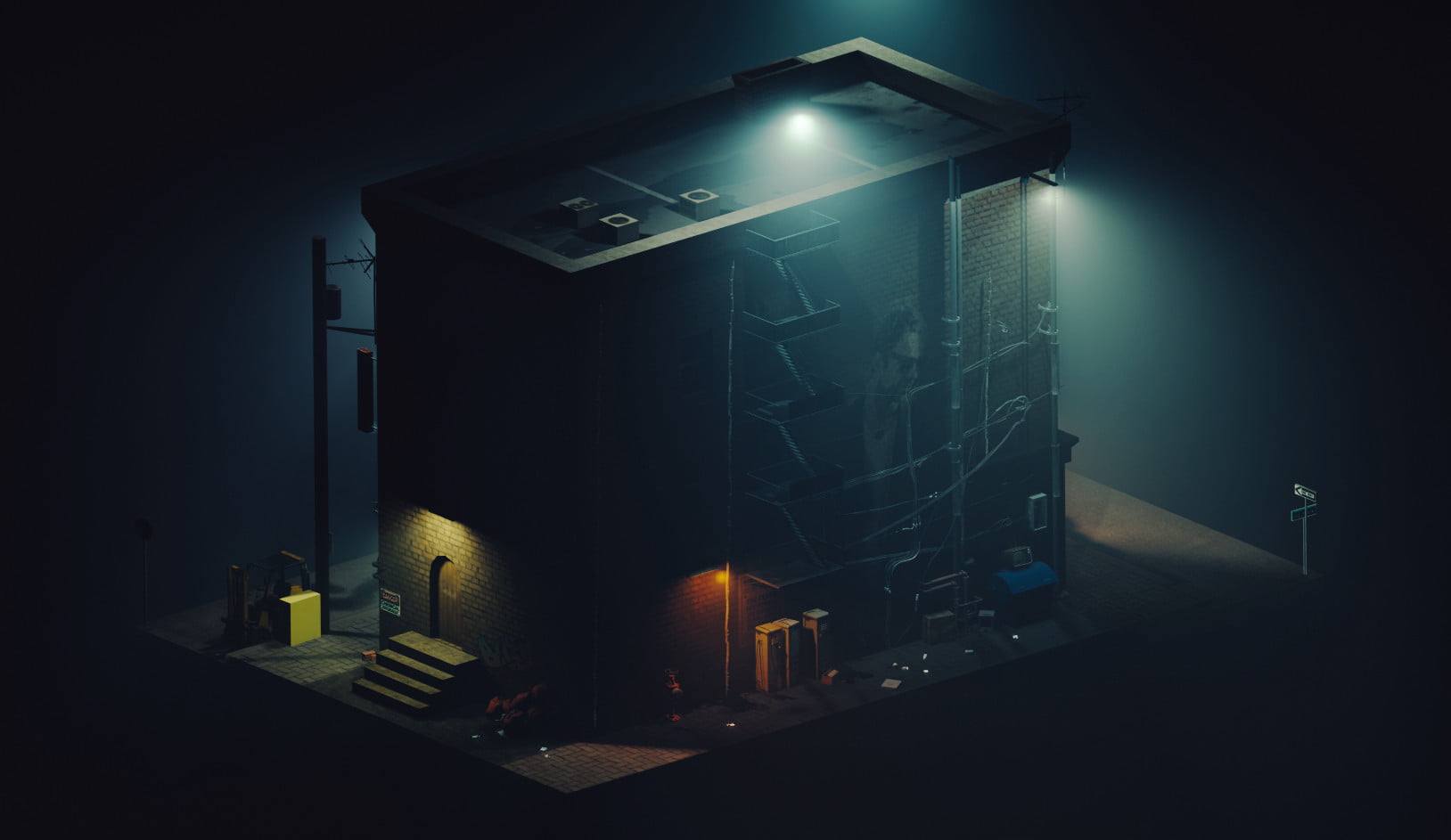 black concrete building minimalism backgound texture vector 2k