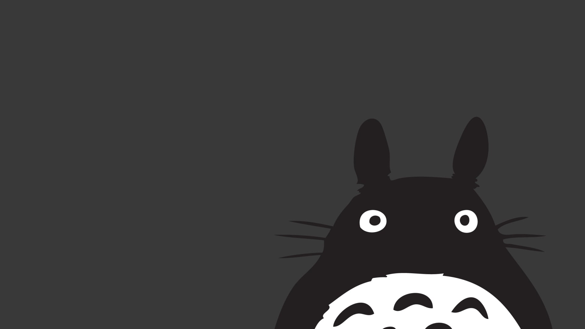 My Neighbor Totoro wallpaper anime Studio Ghibli gray minimalism 2k