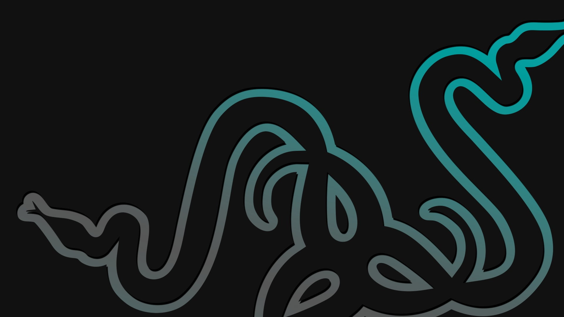 Razer logo black Gamer minimalism cyan background 2k