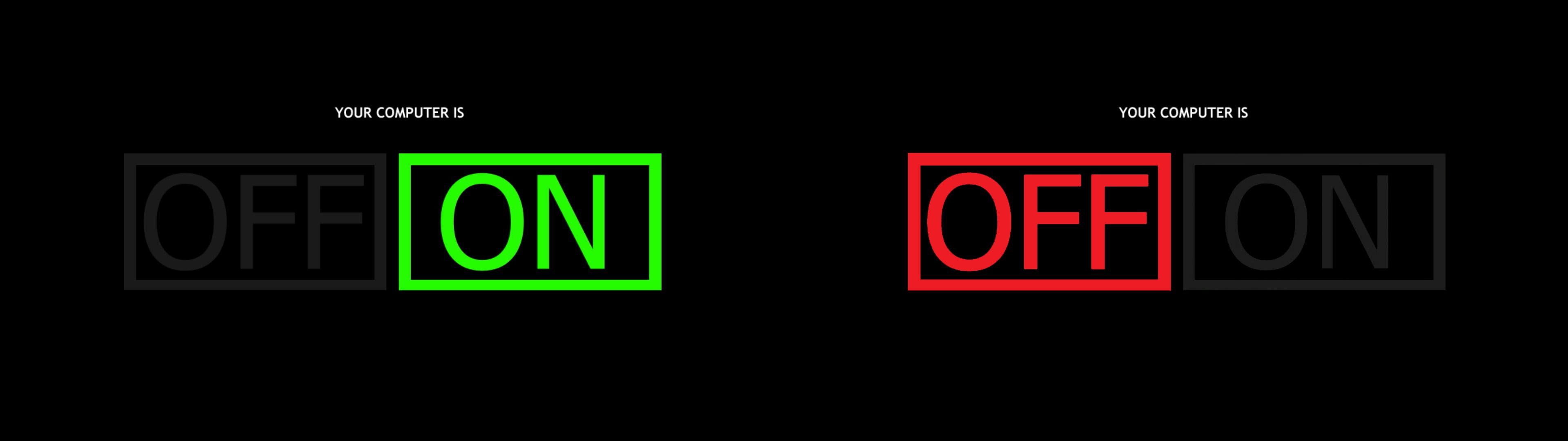 two digital on off switches multiple display minimalism black 2k 4k