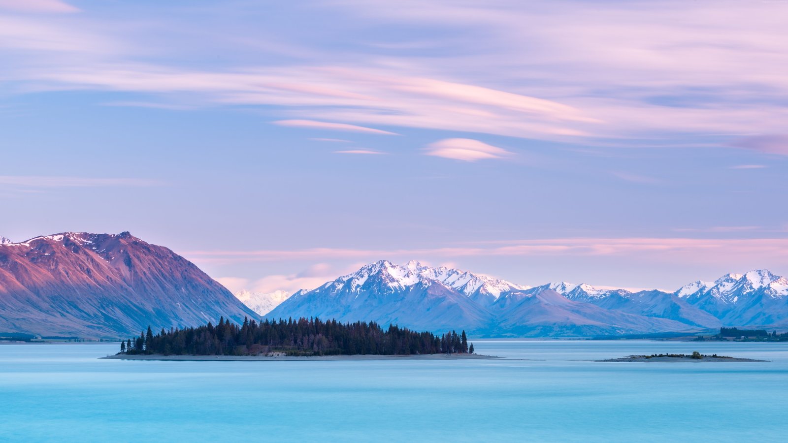 sky clouds Lake Tekapo mountains New Zealand beauty in nature 2k 4k 5k
