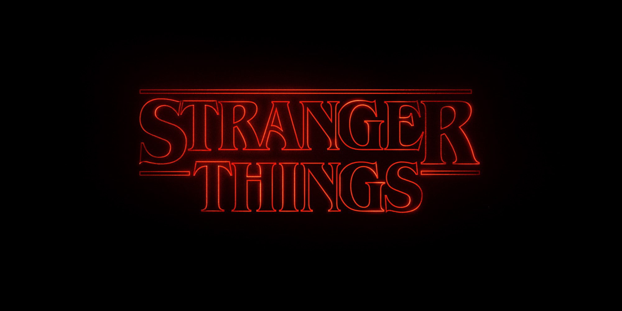 abstracto stranger texto things neon illuminated red 2k