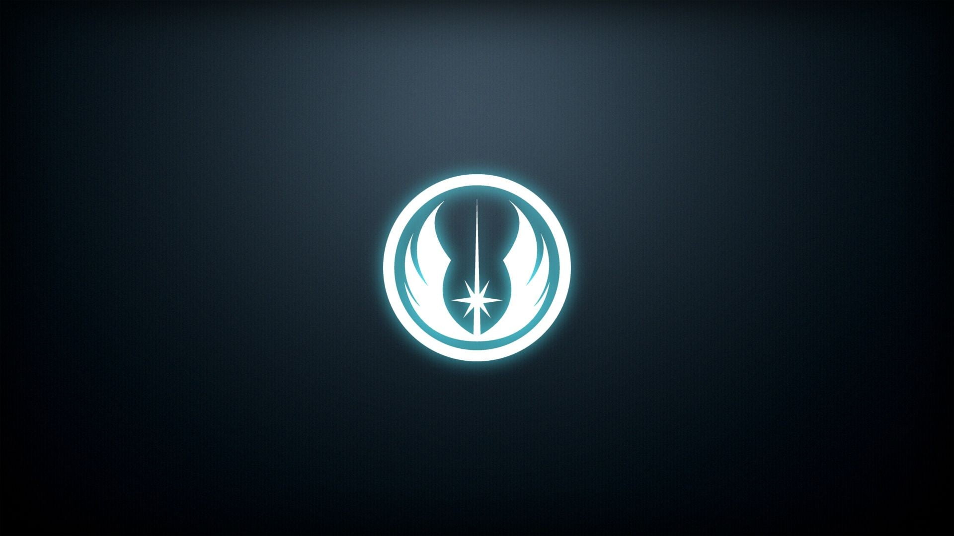 black and gray logo Star Wars Jedi minimalism simple background 2k