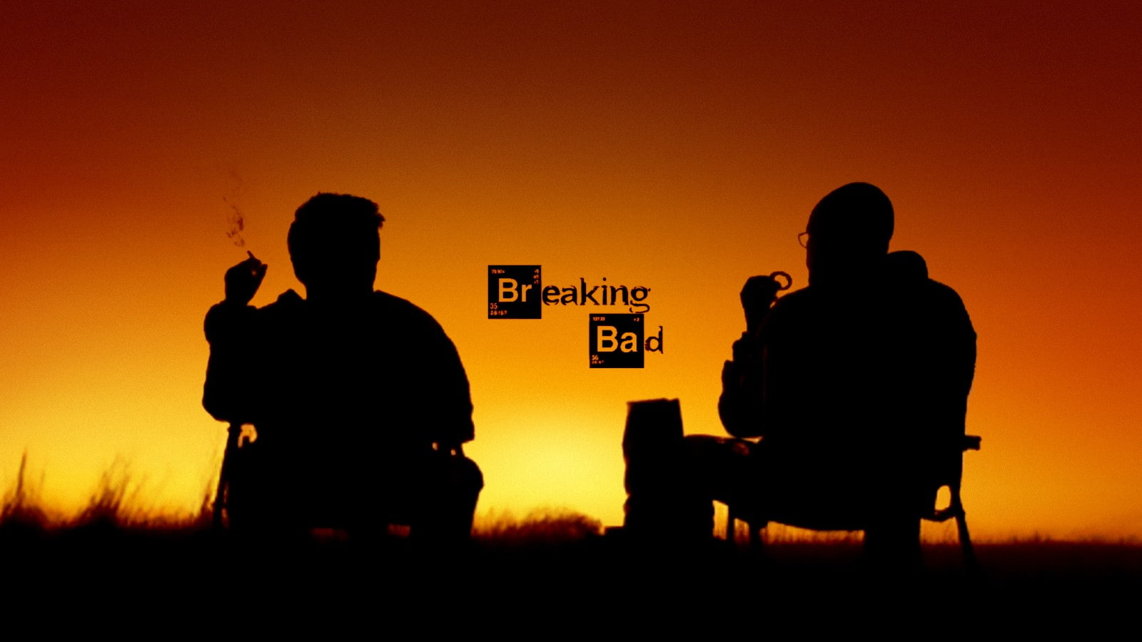 Breaking Bad Walter White Jesse Pinkman sunset silhouette 2k
