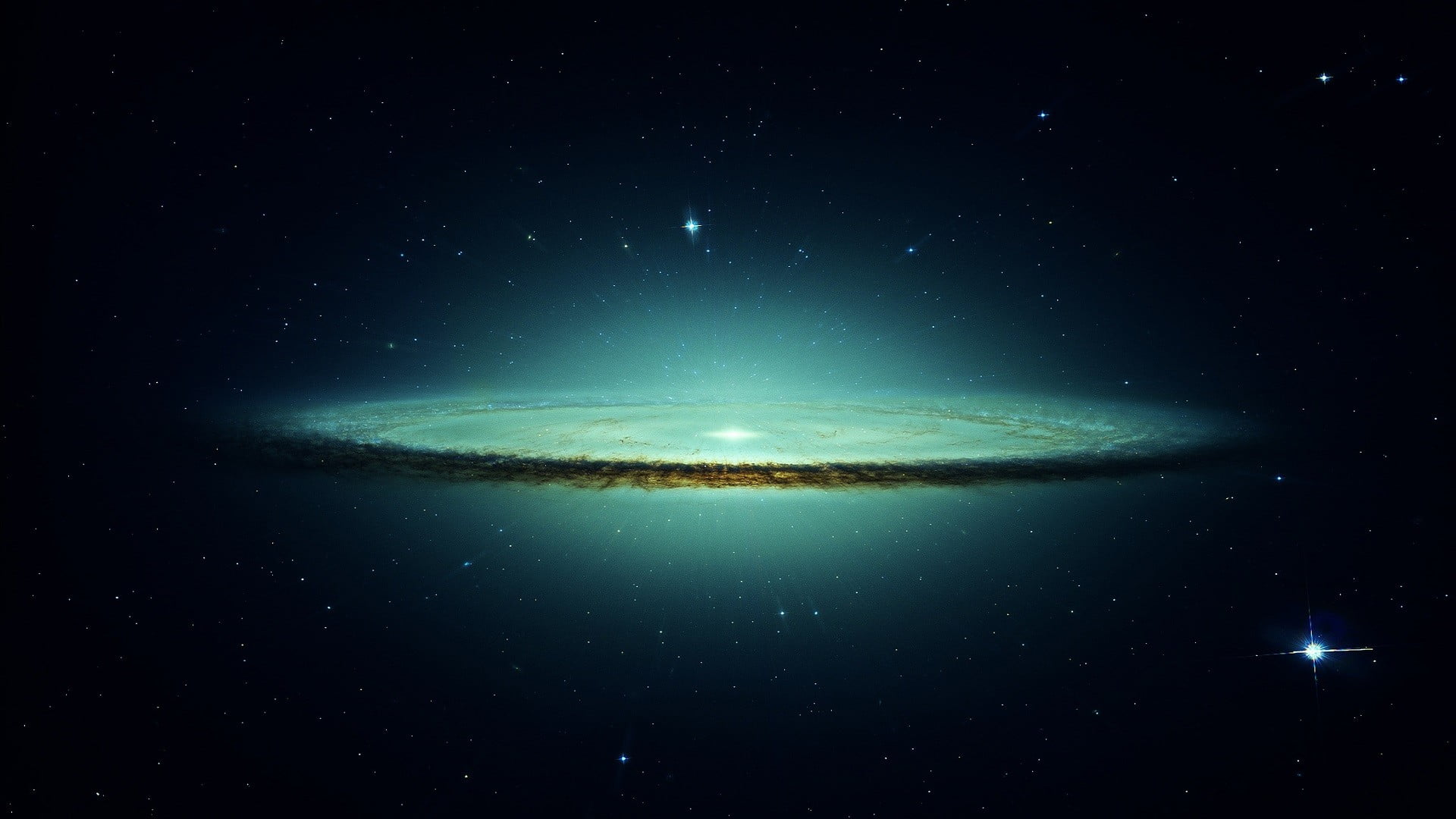 galaxy wallpaper stars space Sombrero Galaxy art digital 2k