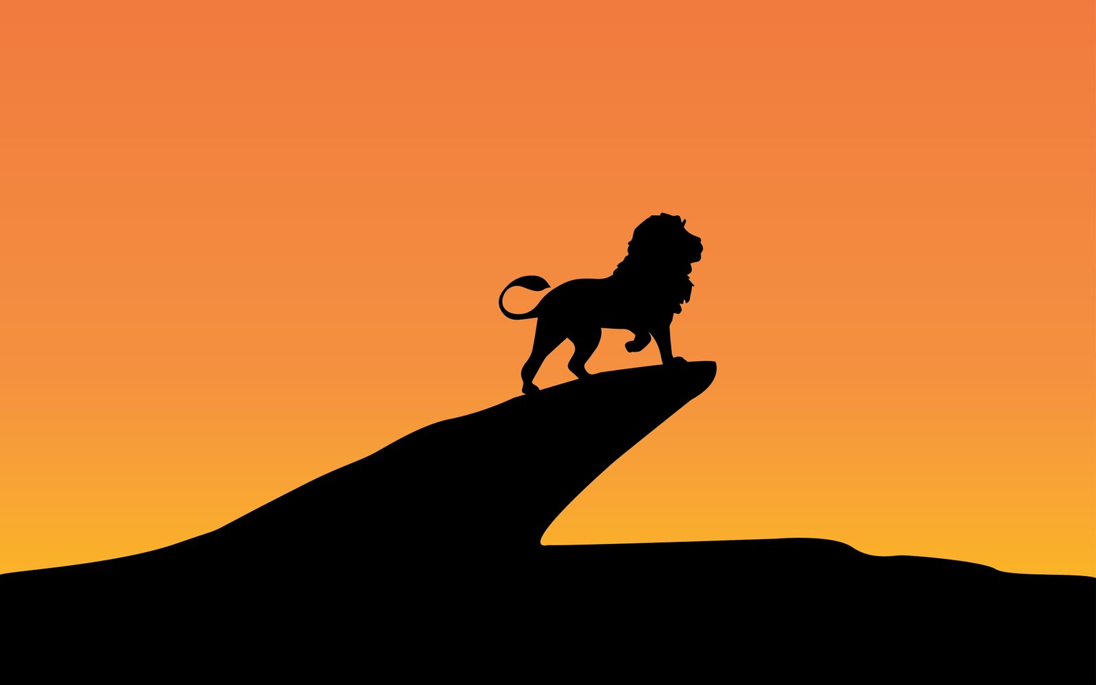 Lion King Silhouette Minimal 2k 4k