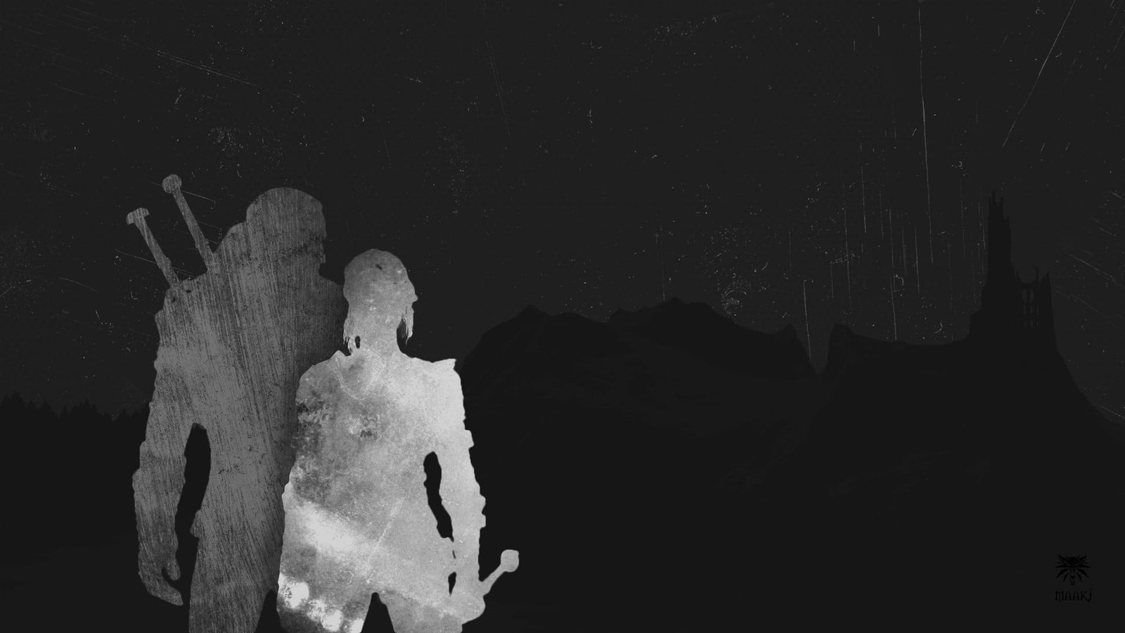 man and woman illustration The Witcher 3 Wild Hunt 2k