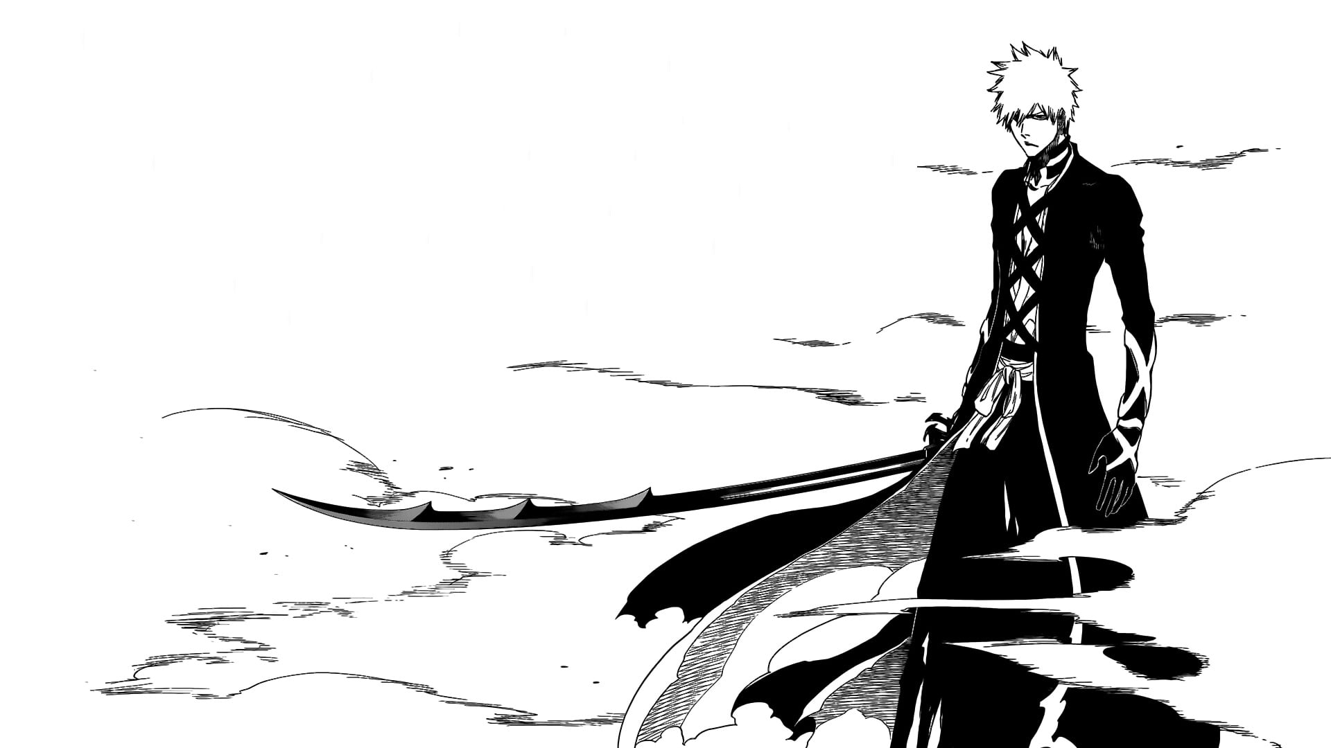 man wearing black top sketch Bleach Kurosaki Ichigo manga 2k