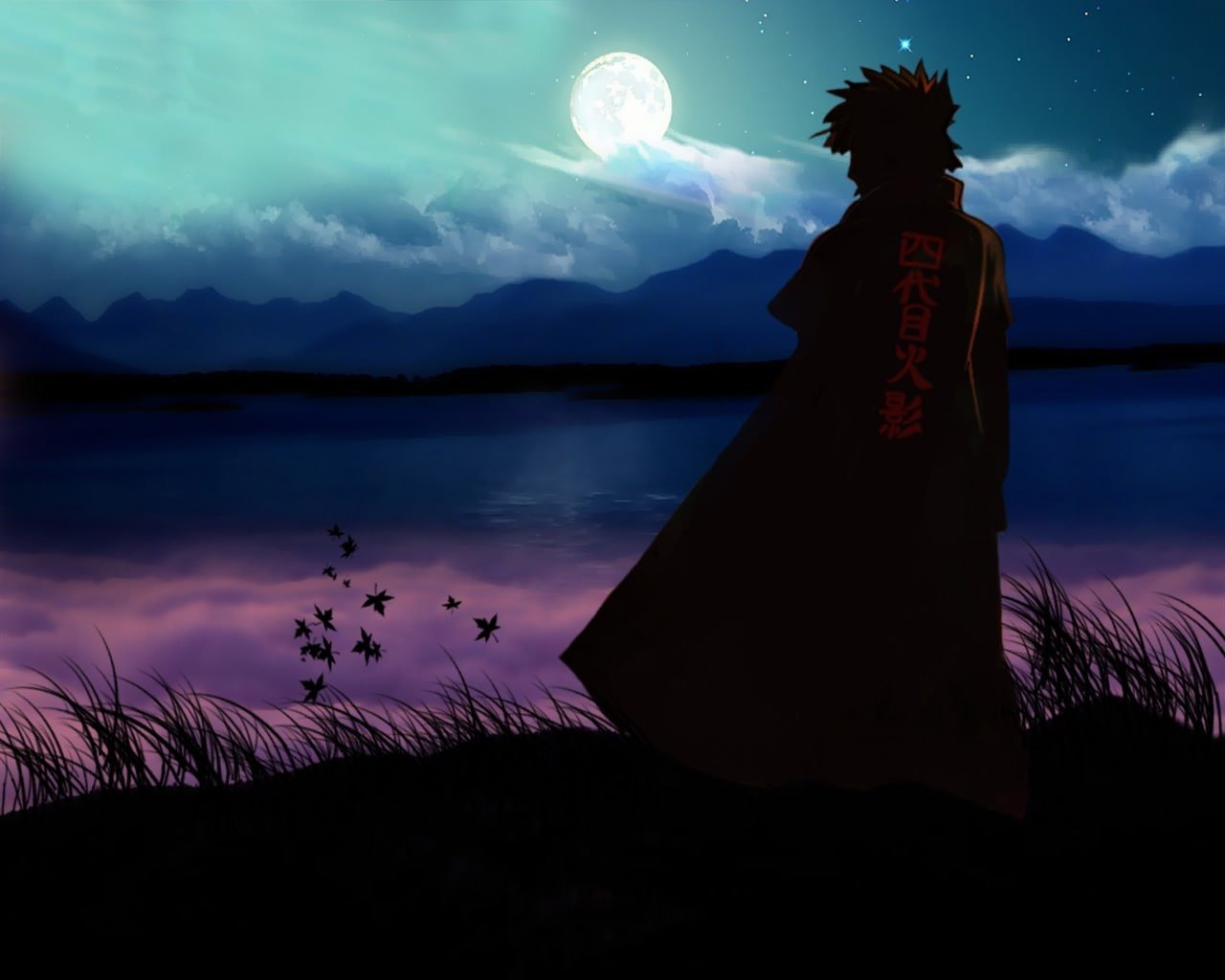 moon silhouette naruto shippuden yondaime lakes minato namikaze Anime Naruto HD Art