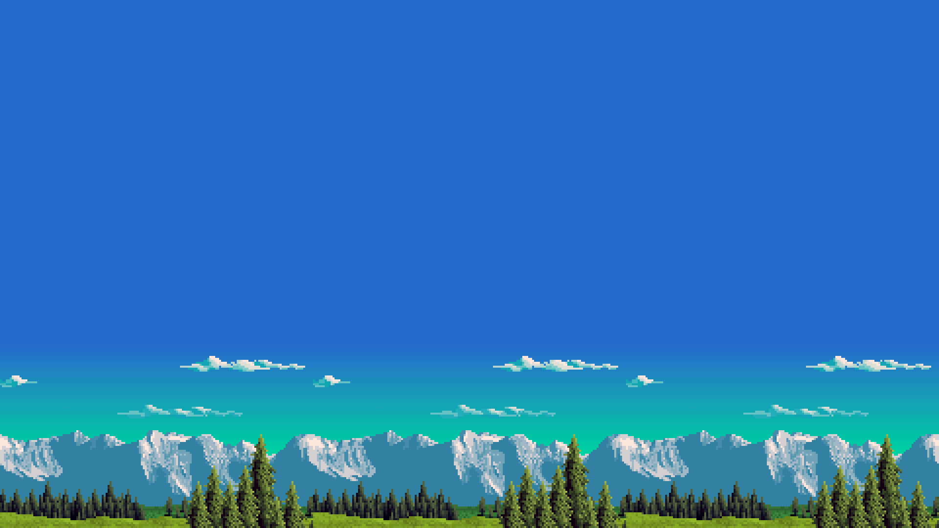 mountains and trees painting pixel art 8 bit retro games nature 2k