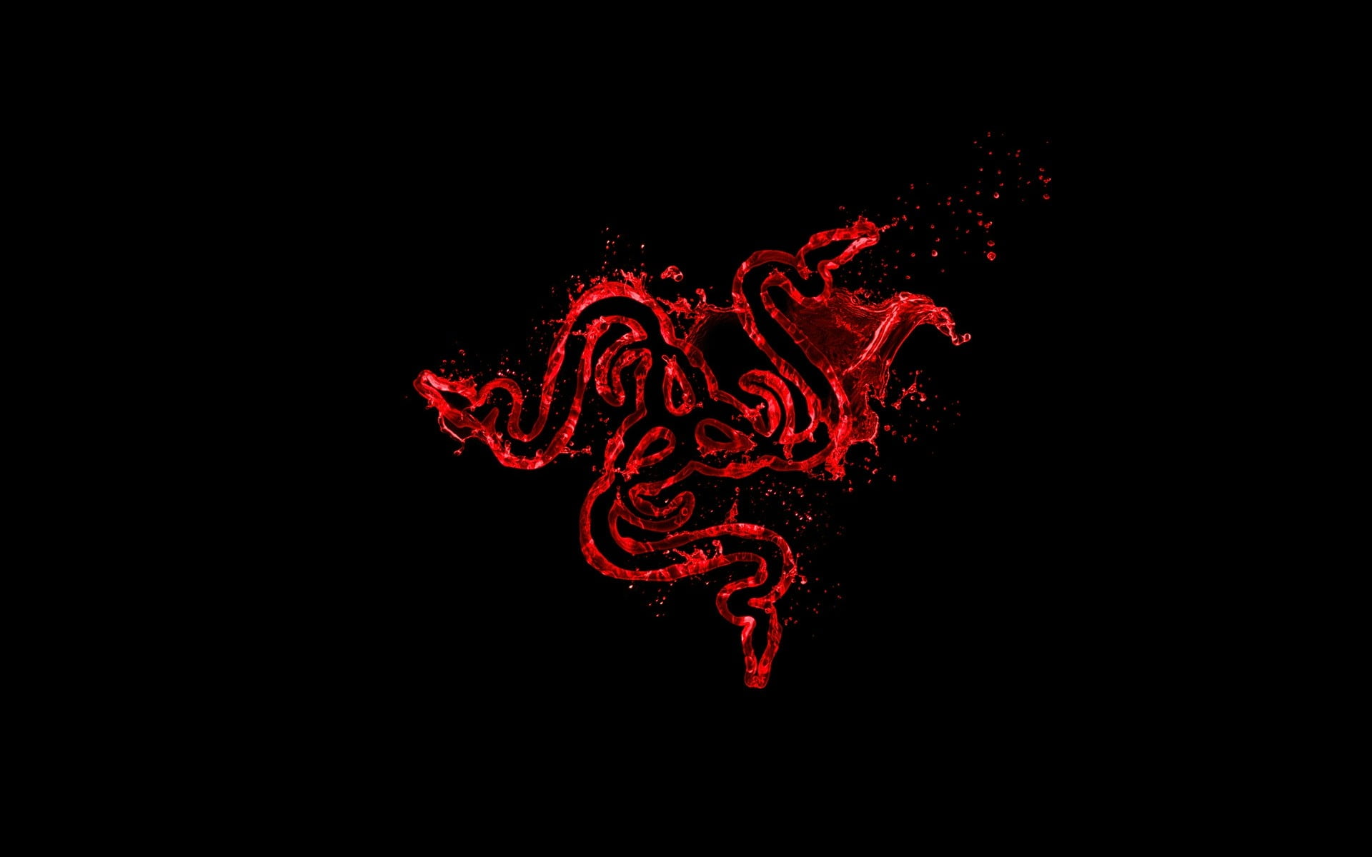 Razer logo minimalism studio shot black background red indoors 2k