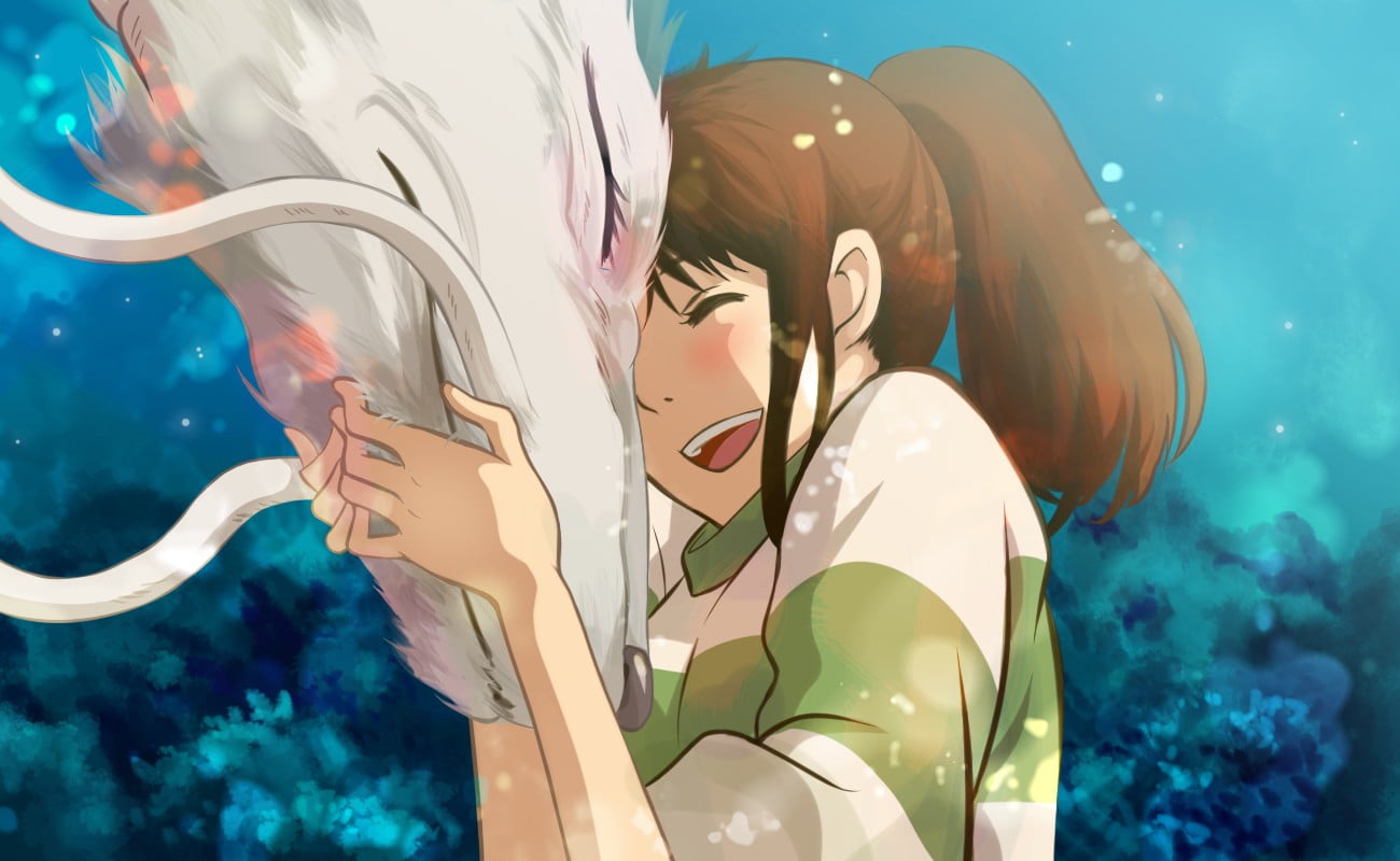 Studio Ghibli Spirited Away Chihiro Haku anime girls water