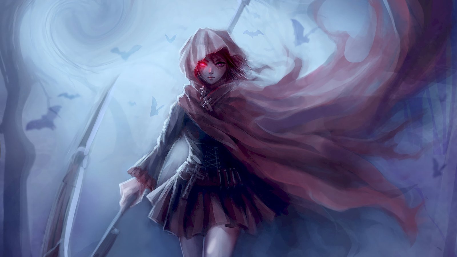 anime girl with scythe girls RWBY Ruby Rose character 2k