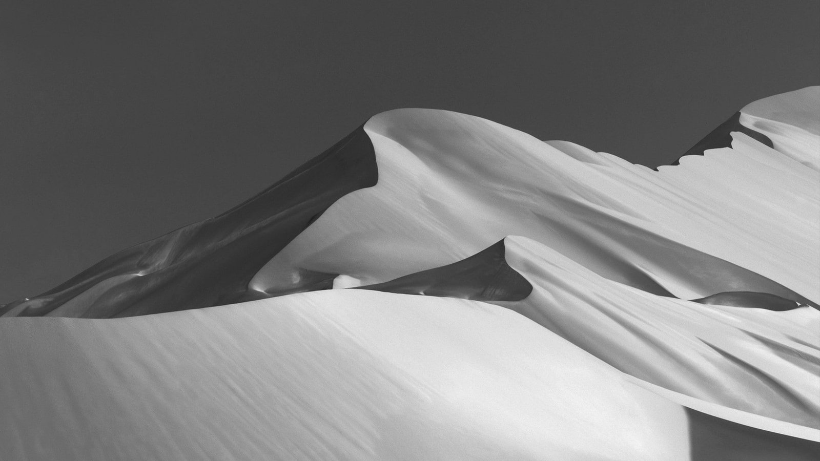 black white landscape sand nature monochrome desert dune 2k