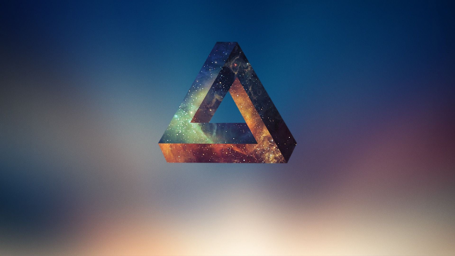brown and blue triangle logo Penrose abstract geometry 2k