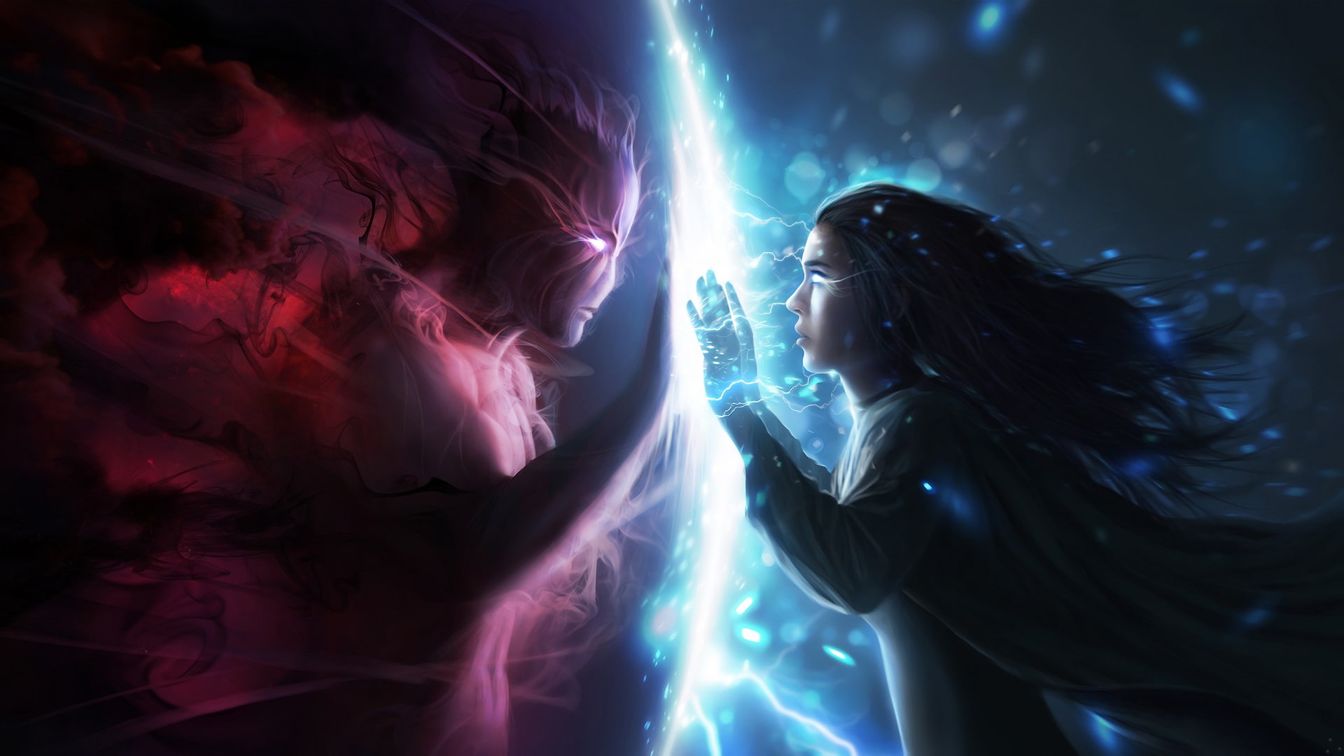 digital light fractal laser design art fantasy motion 2k