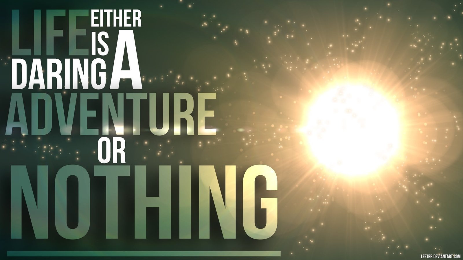 green background with text overlay lens flare typography motivational 2k