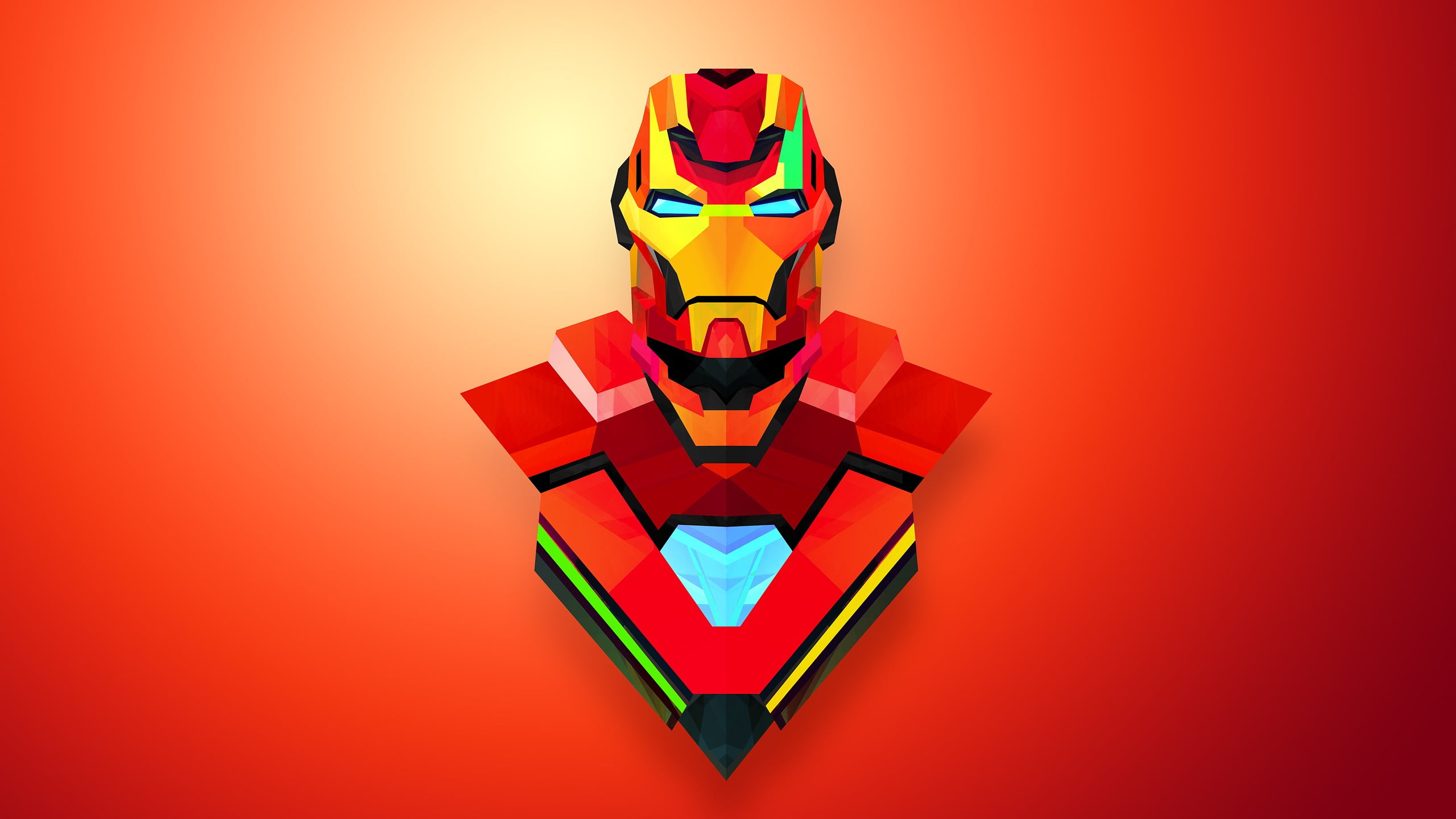 Iron Man illustration abstract Justin Maller red gradient 2k