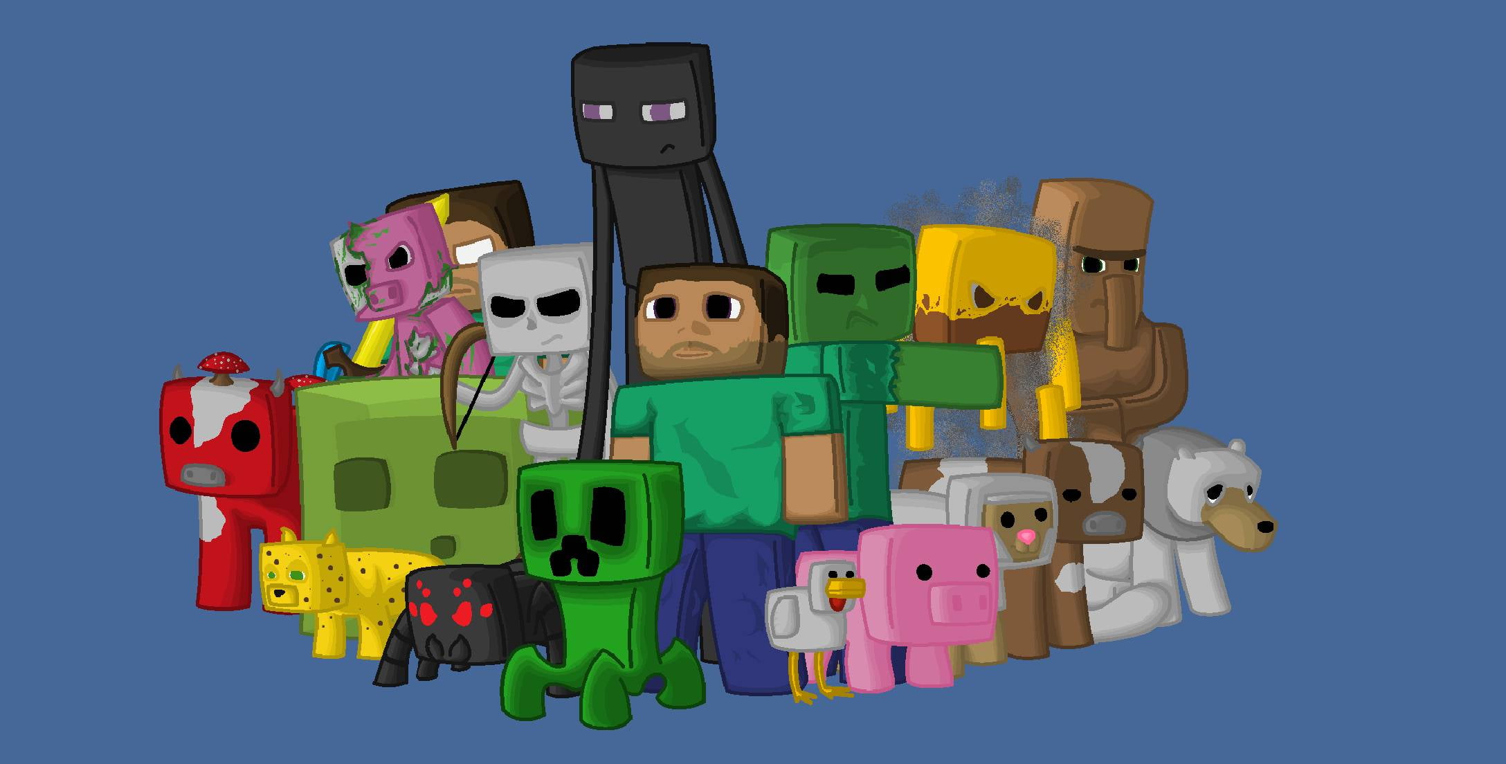 Minecraft clipart characters game pixels java illustration 2k