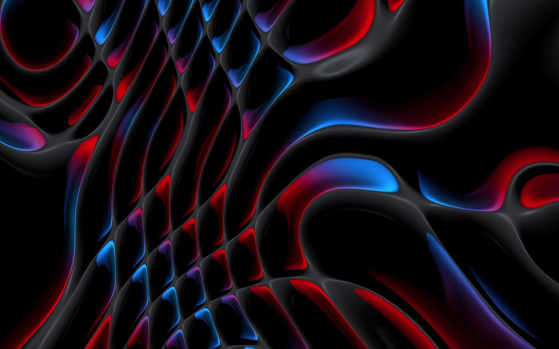 red and blue digital wallpaper abstract render CGI art 2k