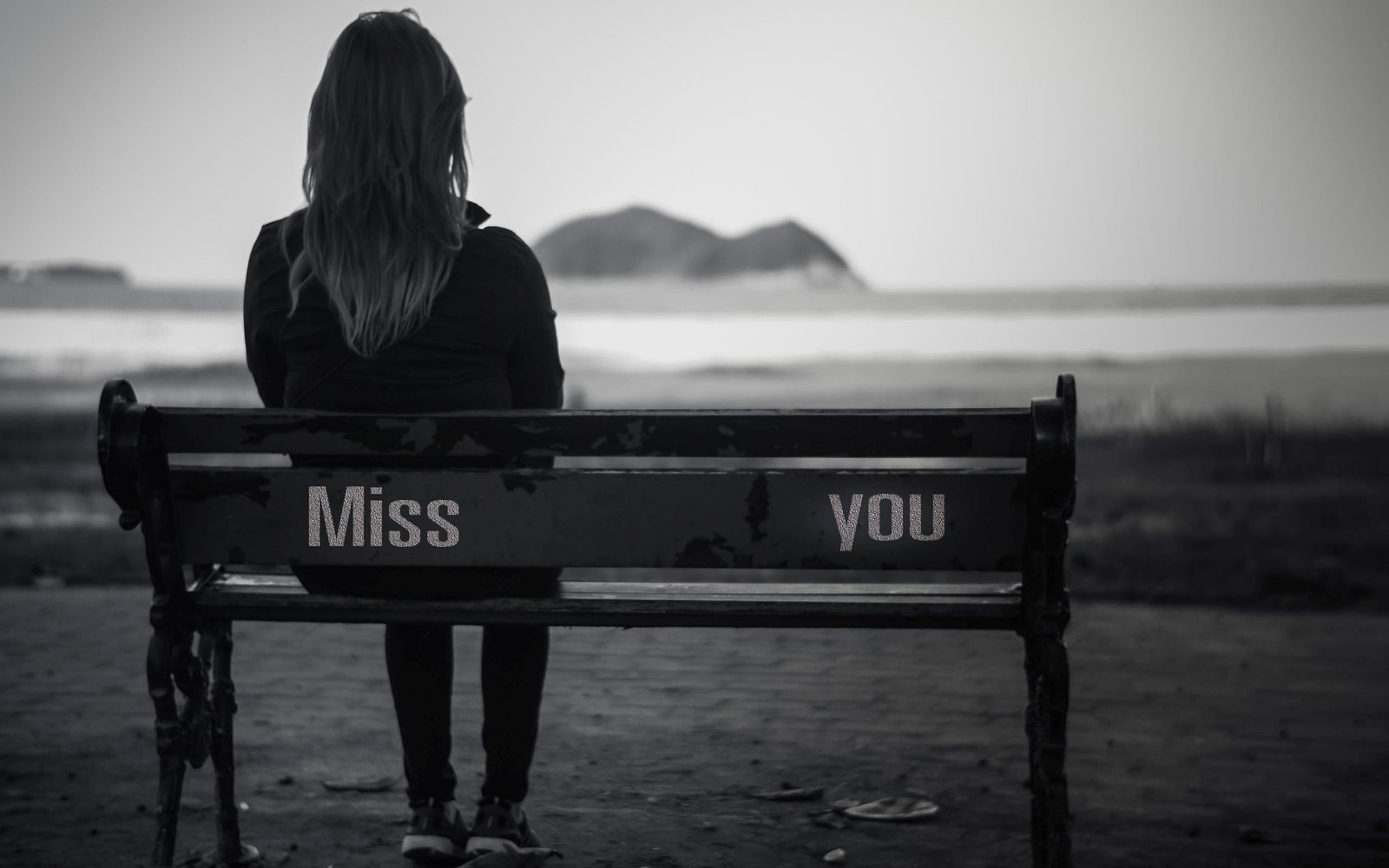 Sad Girl Miss You women's gray shirt Love beach sadness water 2k