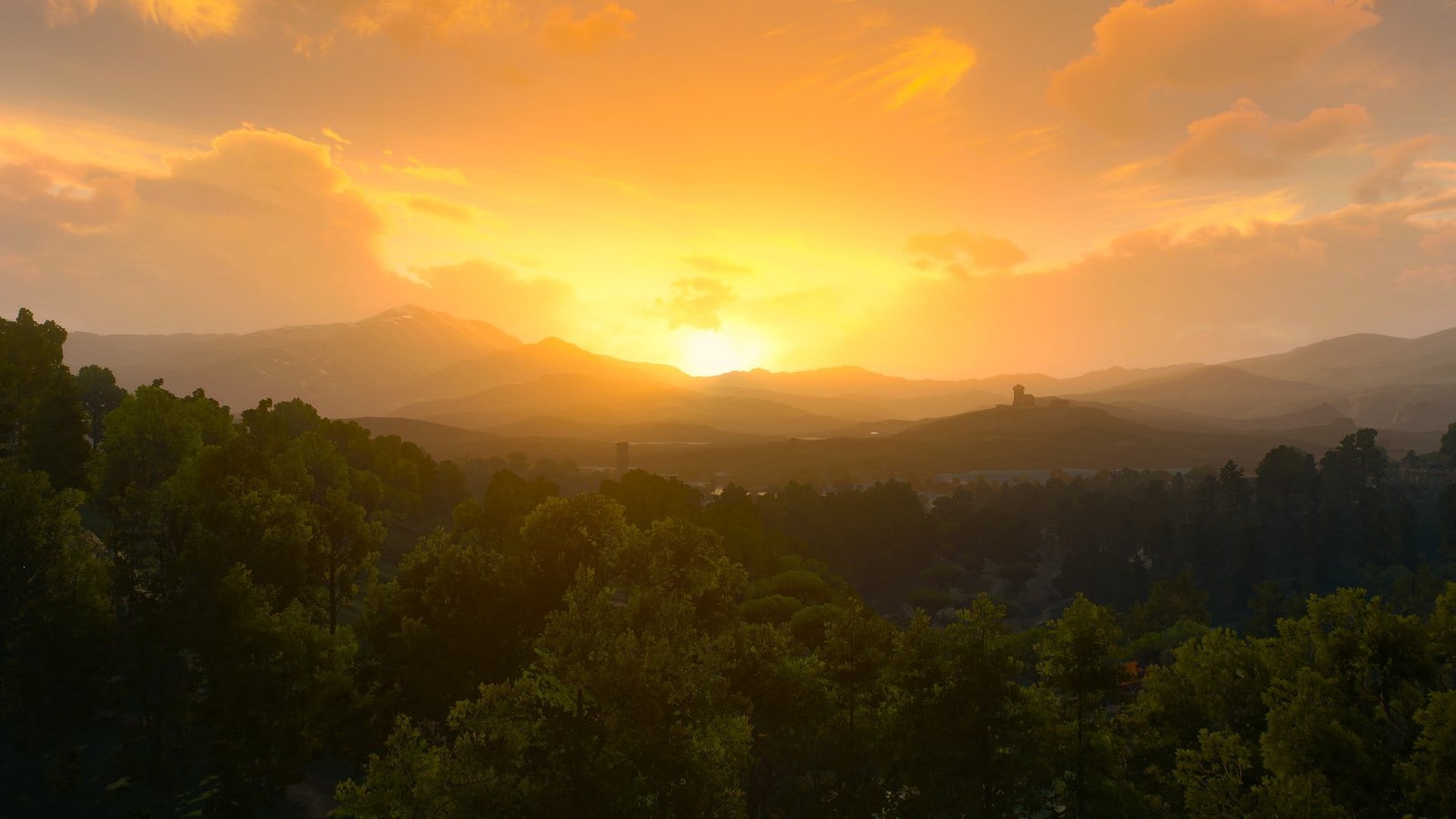 The Witcher 3 Wild Hunt sunset video games 2k