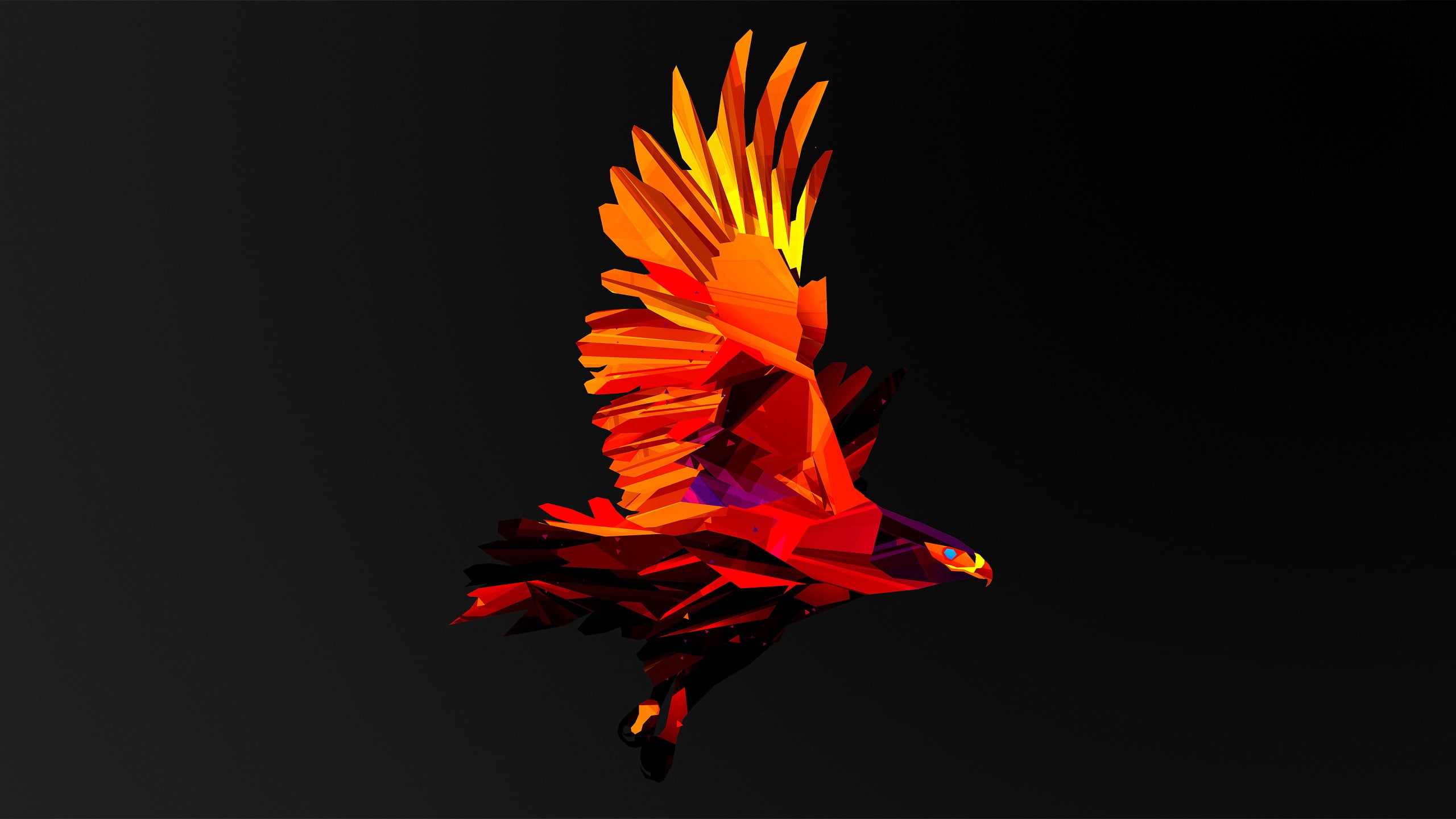 orange eagle clip art Facets animals digital low poly 2k