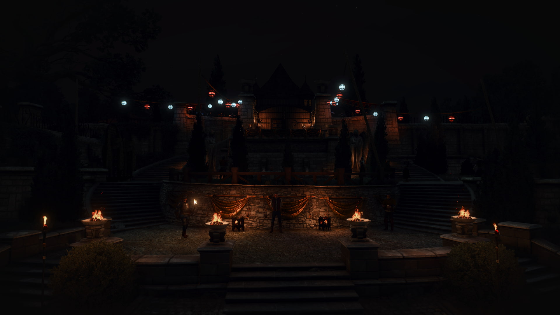 The Witcher 3 Wild Hunt video games illuminated night architecture 2k