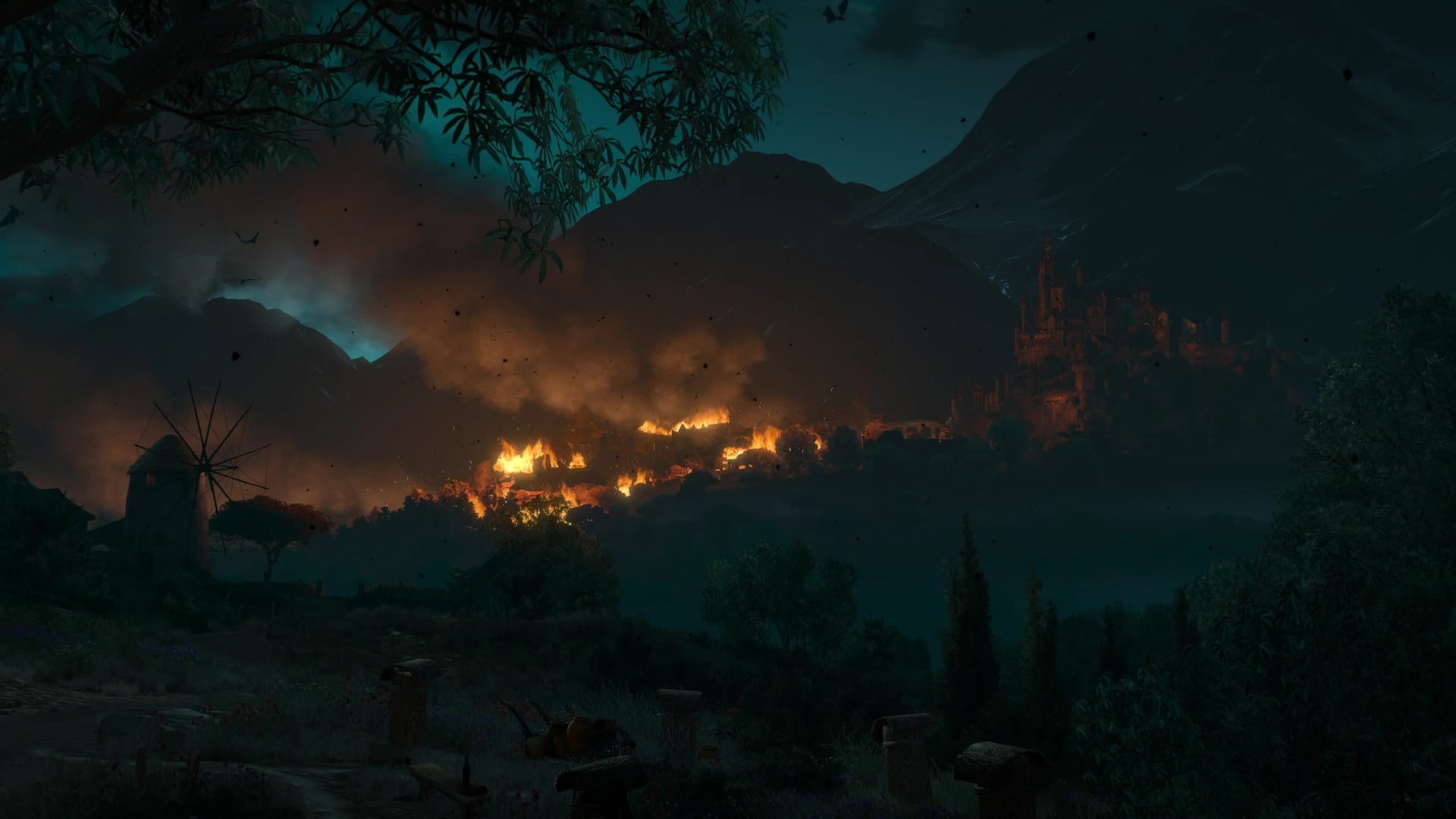 The Witcher 3 Wild Hunt video games tree night no people 2k