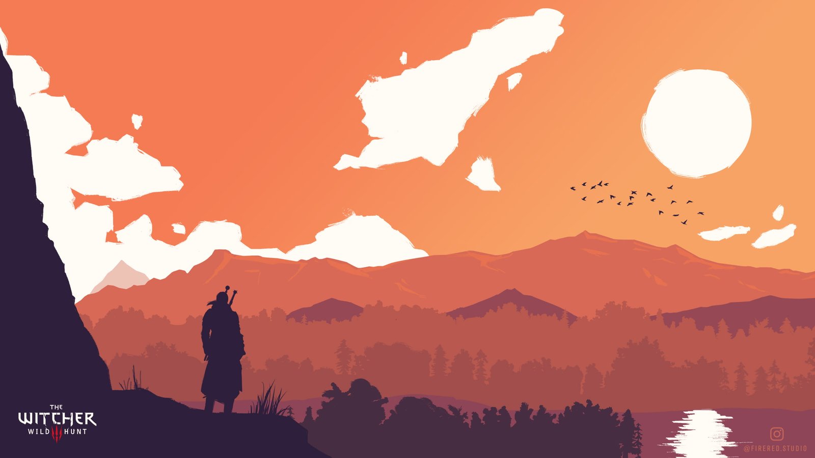 The Witcher 3 Wild Hunt Geralt of Riva minimalism 58 2k