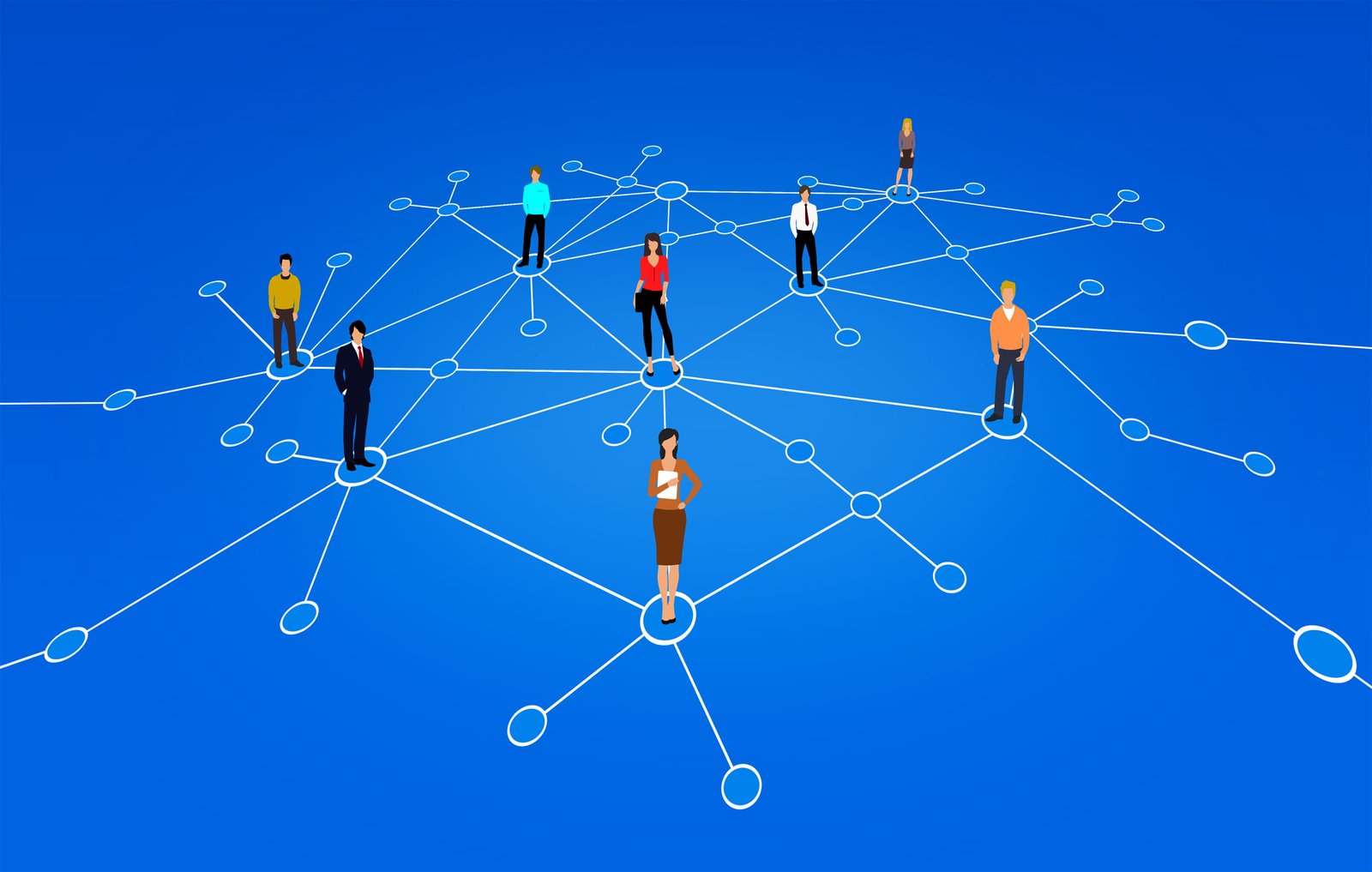 A Network of People Business Abstract Illustration 2k