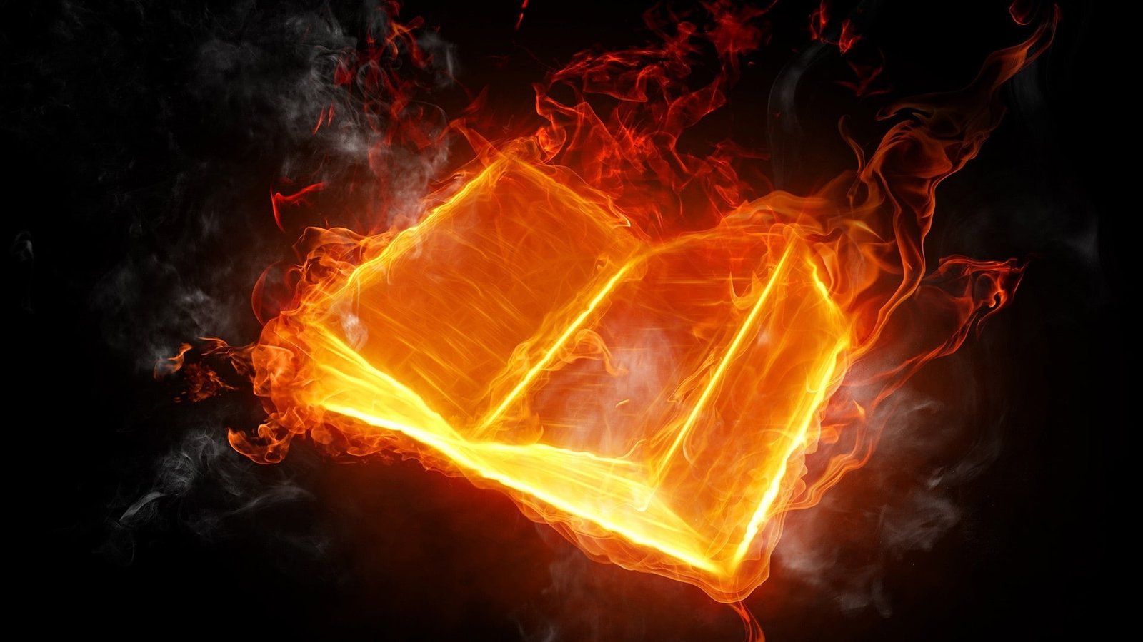 Abstract design burning fire book on illustration 2k