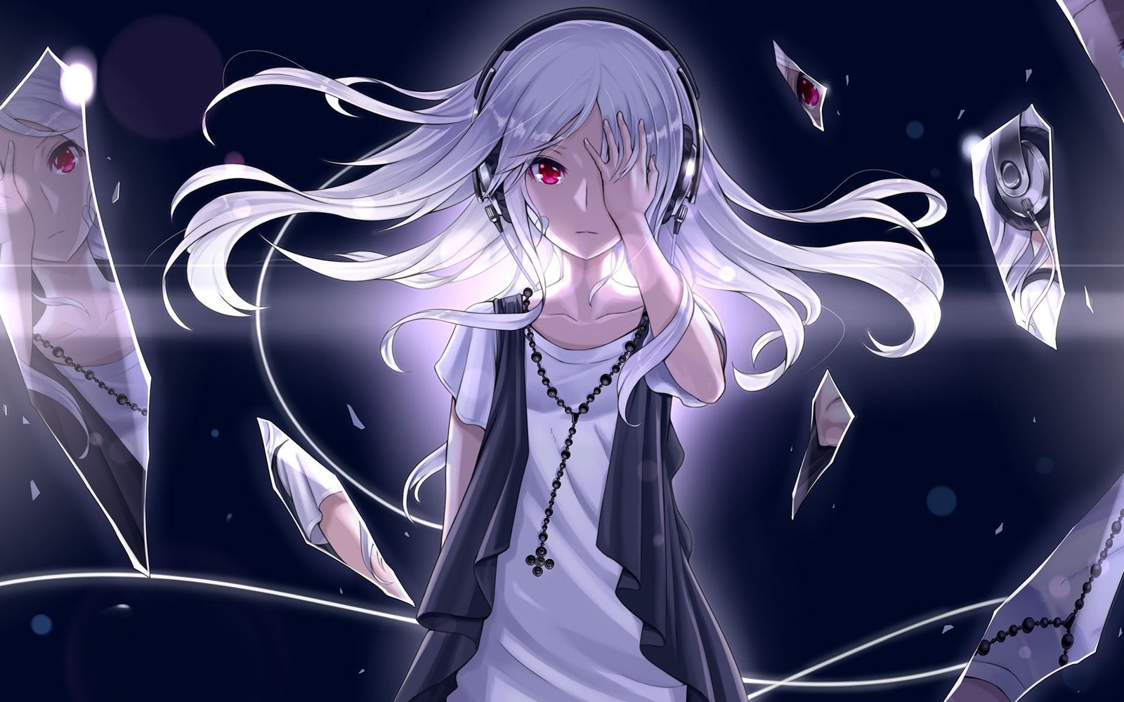 anime girl character wallpaper red eyes white hair original characters 2k
