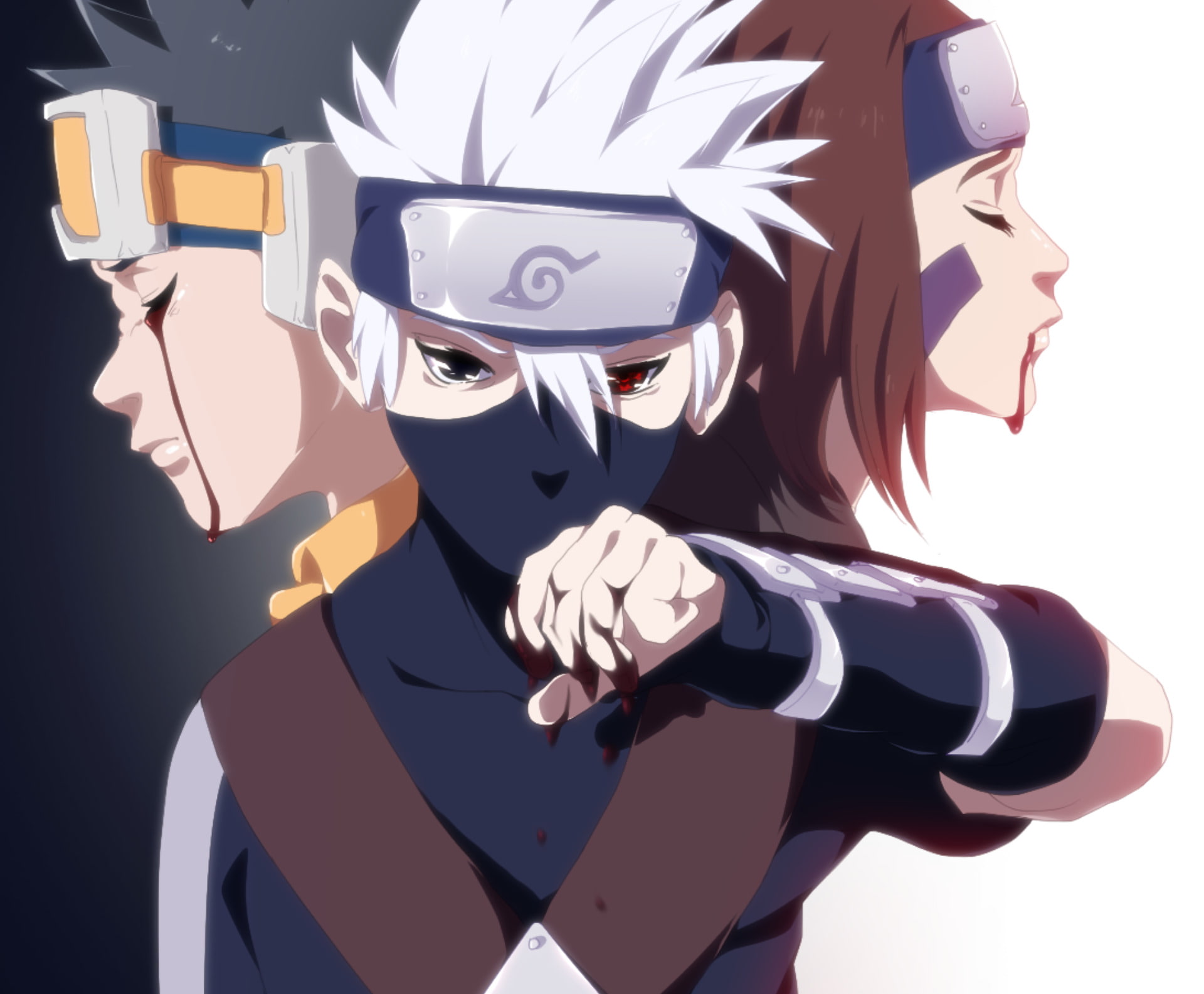 Anime Naruto Kakashi Hatake Obito Uchiha Rin Nohara 2k