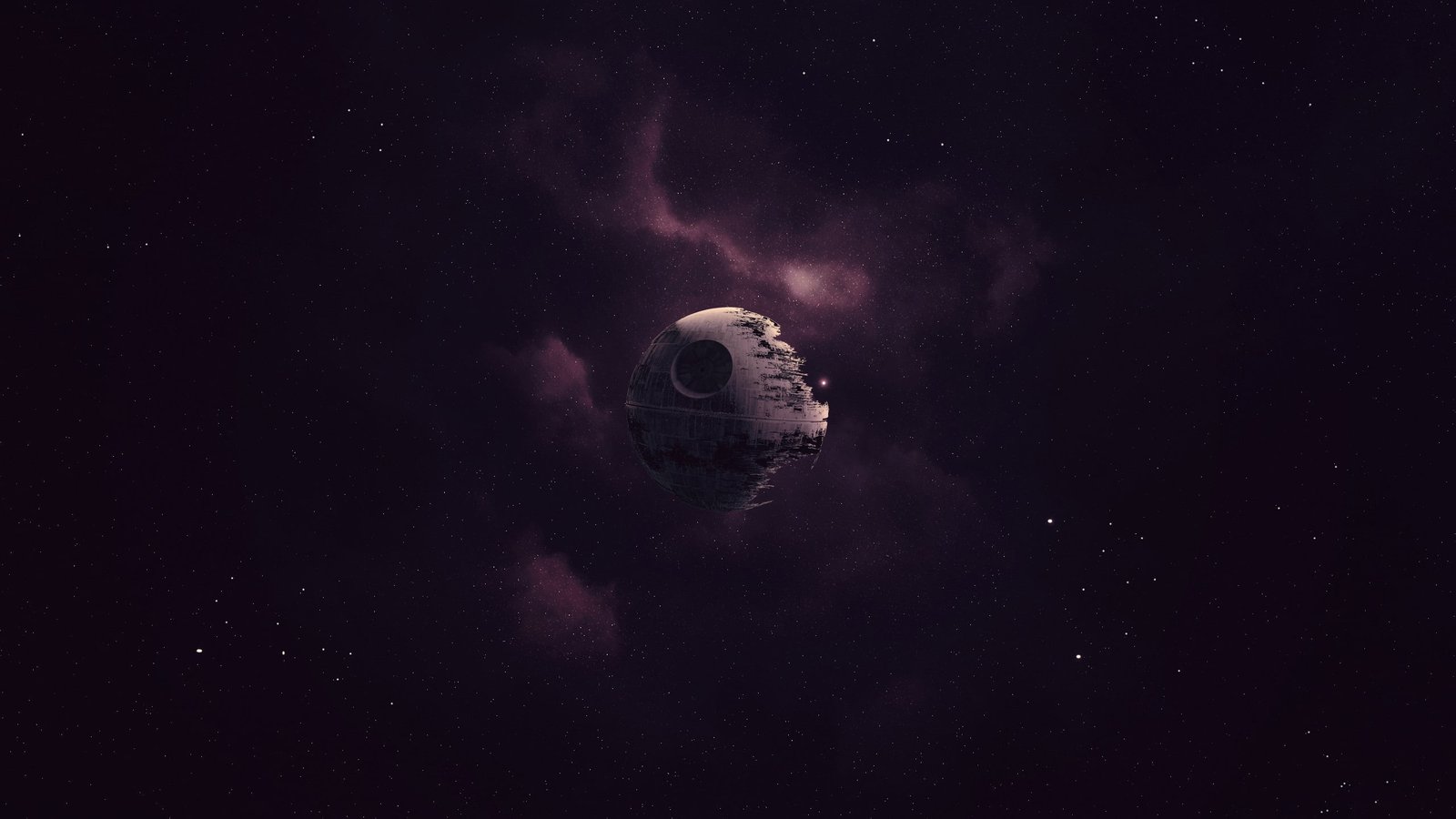 artwork Death Star Purple space Wars night star 2k