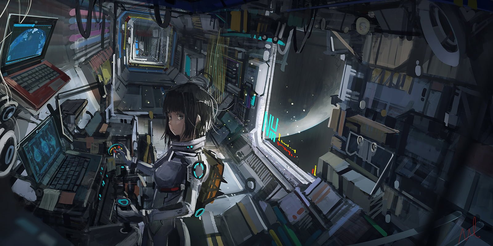 black haired woman illustration anime girls digital art artwork 2k