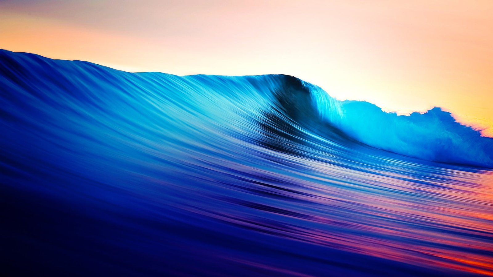 blue and red ocean wave digital wallpaper nature waves motion 2k