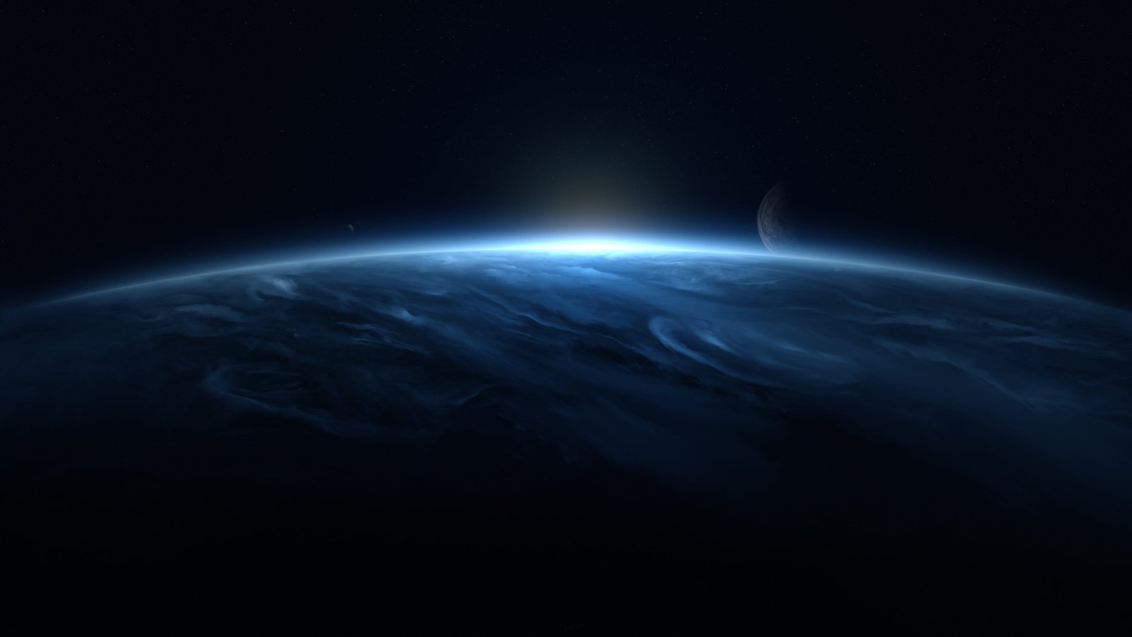 blue planet digital wallpaper fantasy art pixelated 2k 4k