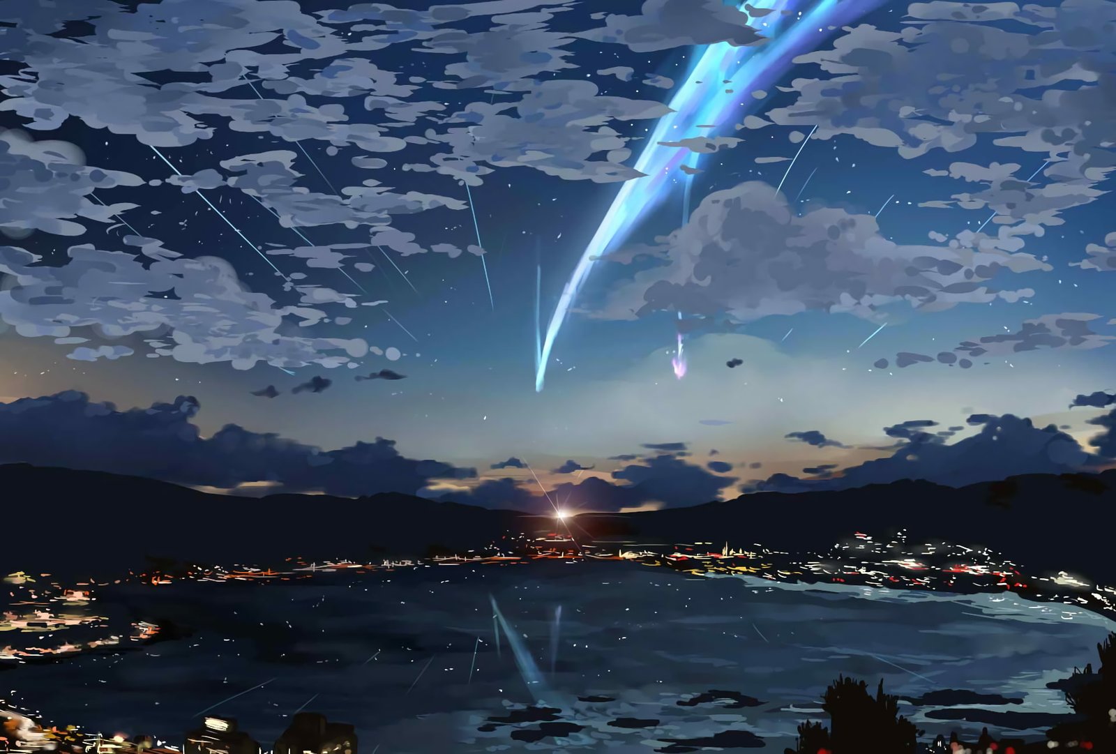 body of water your name sky stars kimi no na wa lights Anime 93 2k