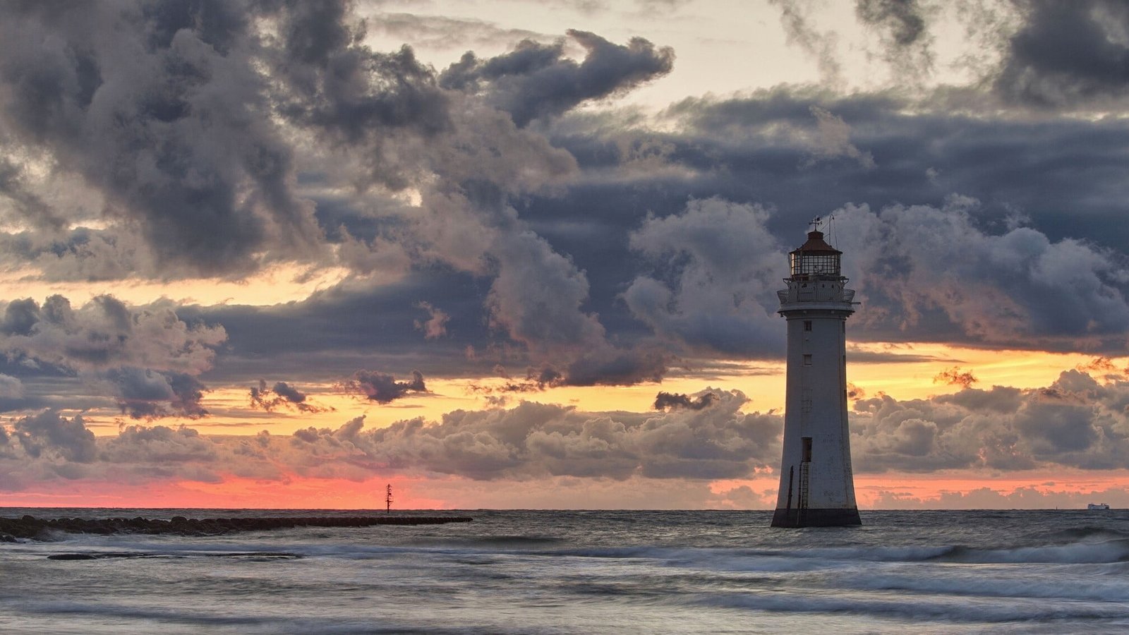 brown and black wooden house nature landscape sea lighthouse 2k