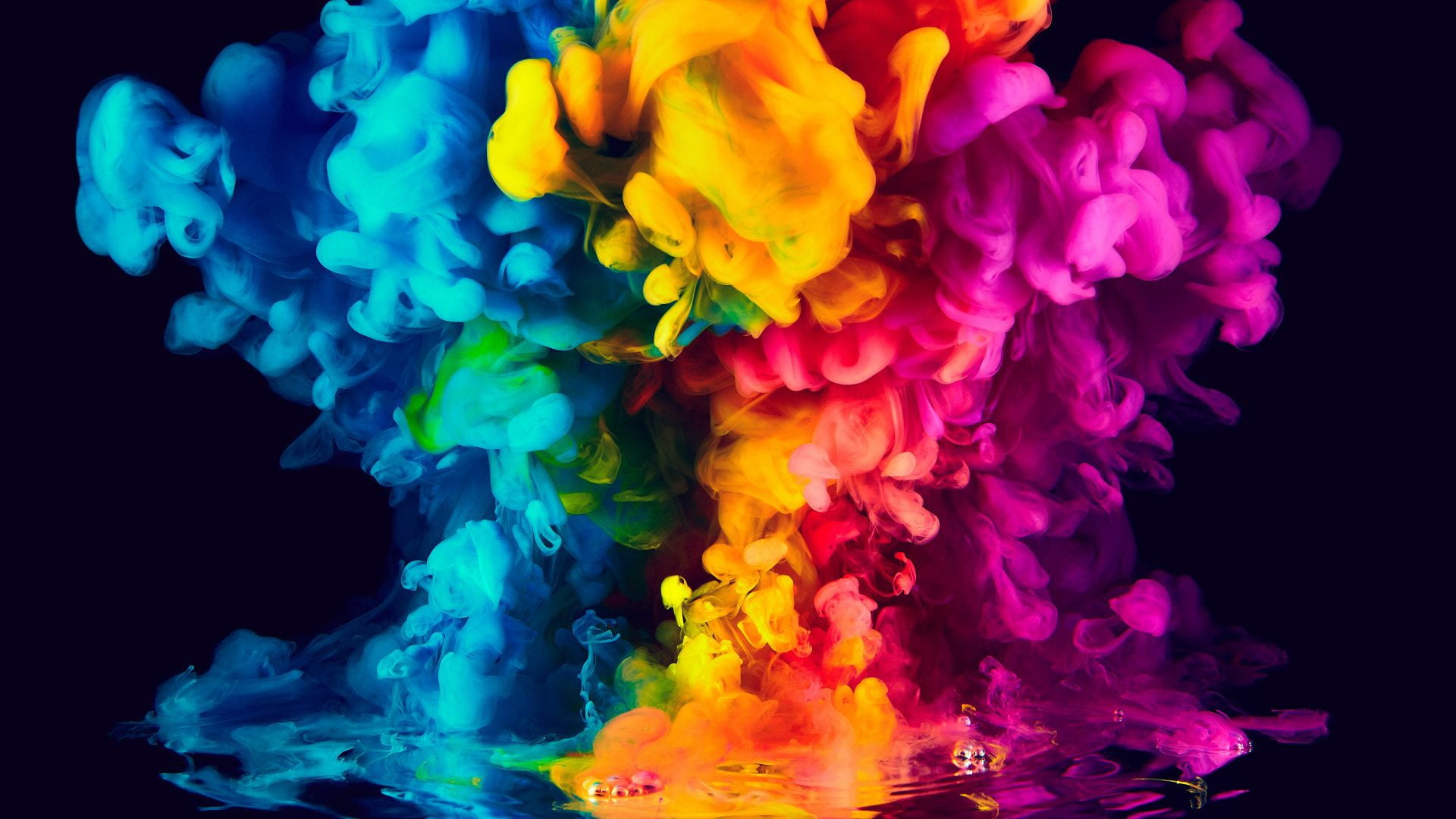 colors colorful abstract rainbow background Smoke ink 2k