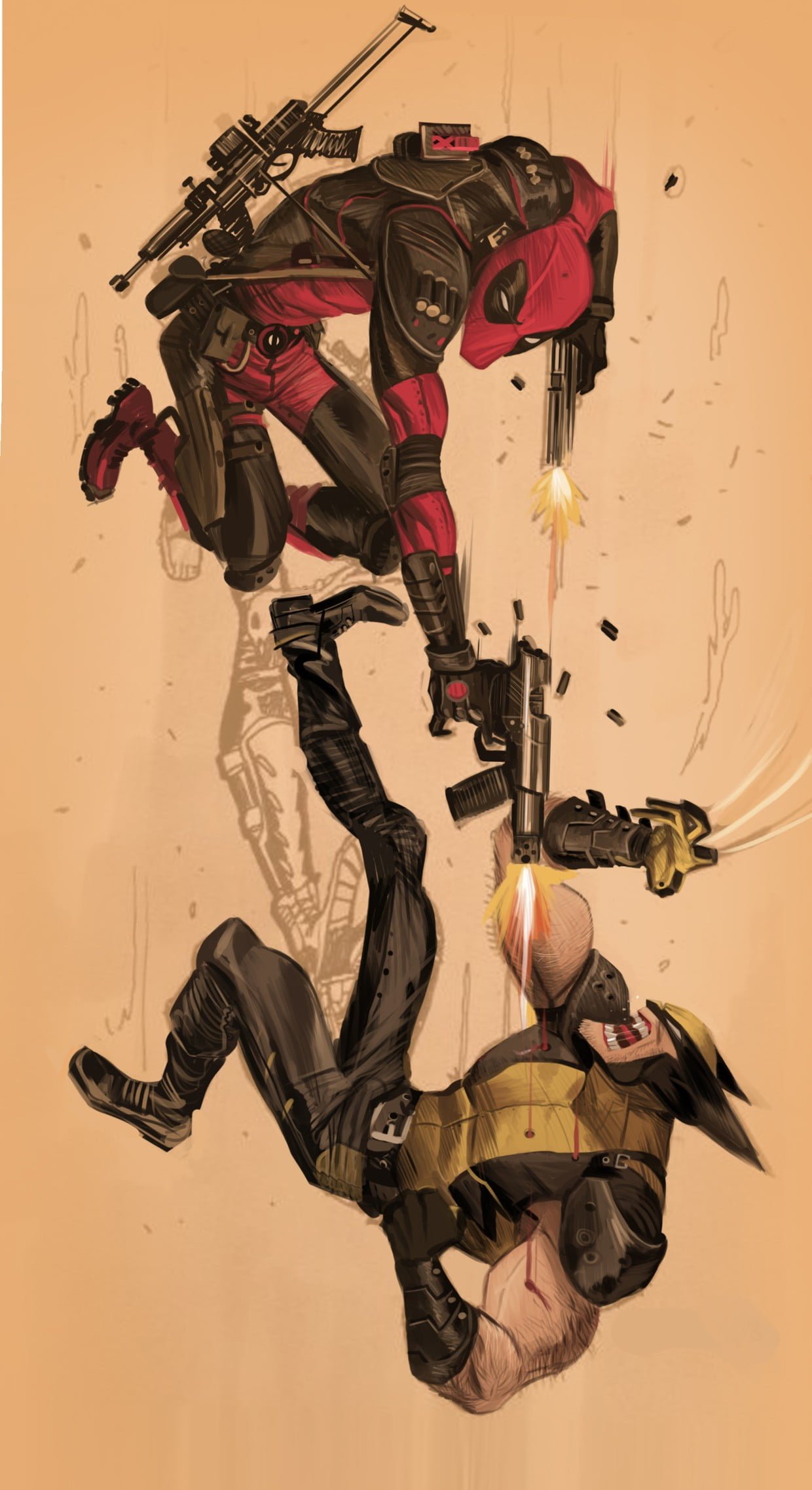 Deadpool and Wolverine illustration vector computer Graphic
