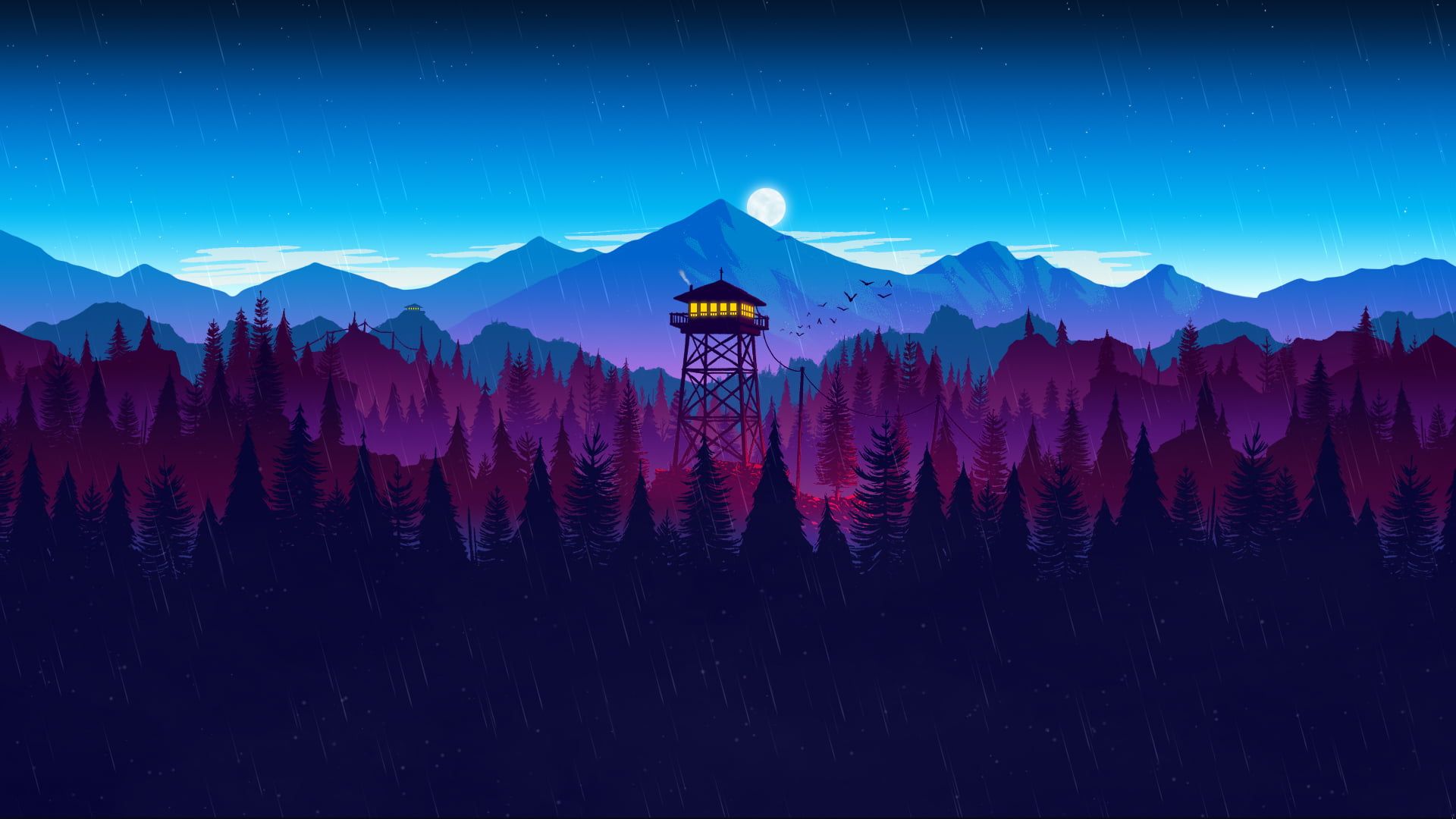 Firewatch video game art minimalism simple 2k
